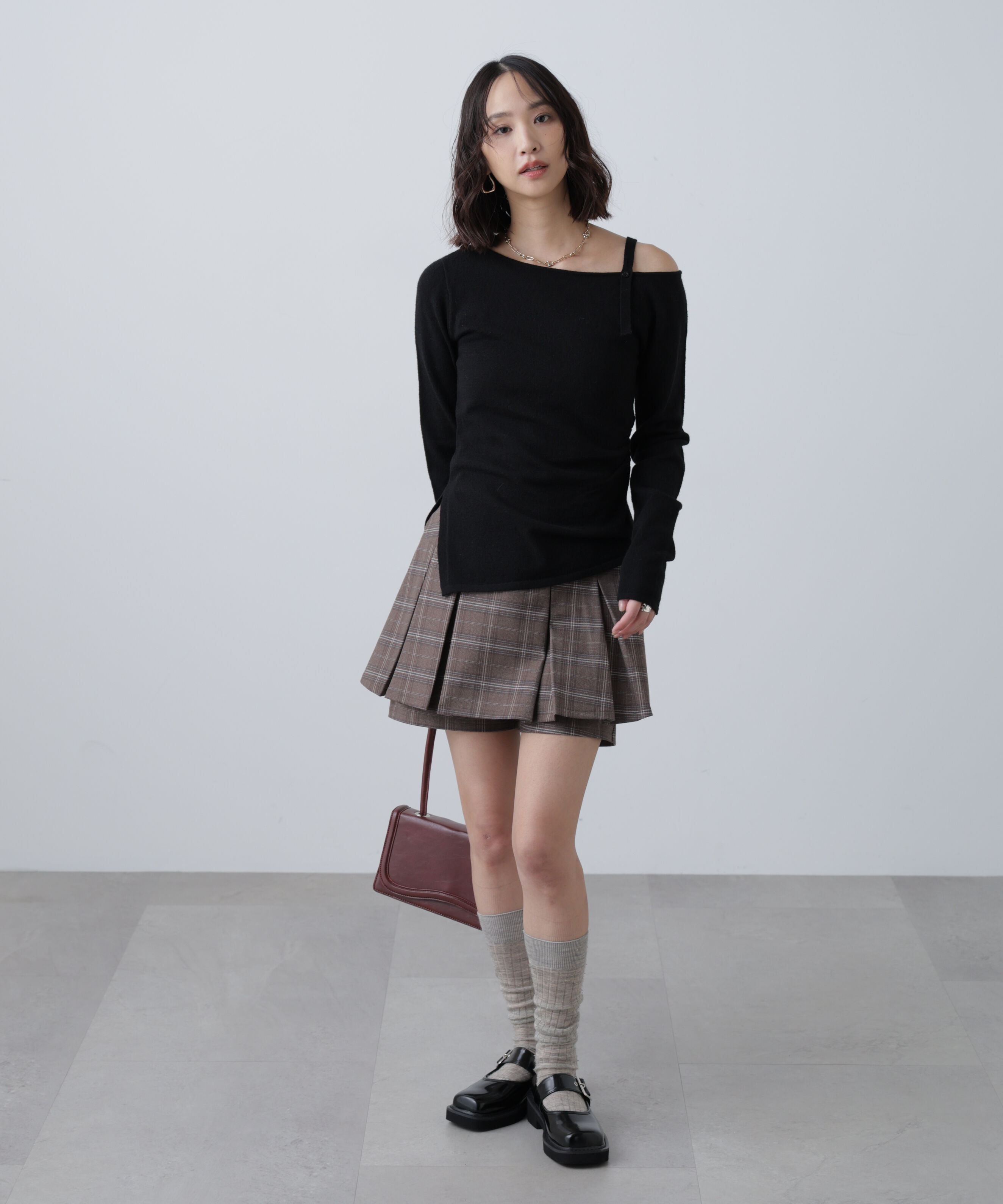  「ワンショルダーストラップニット」|ニット・セーター|