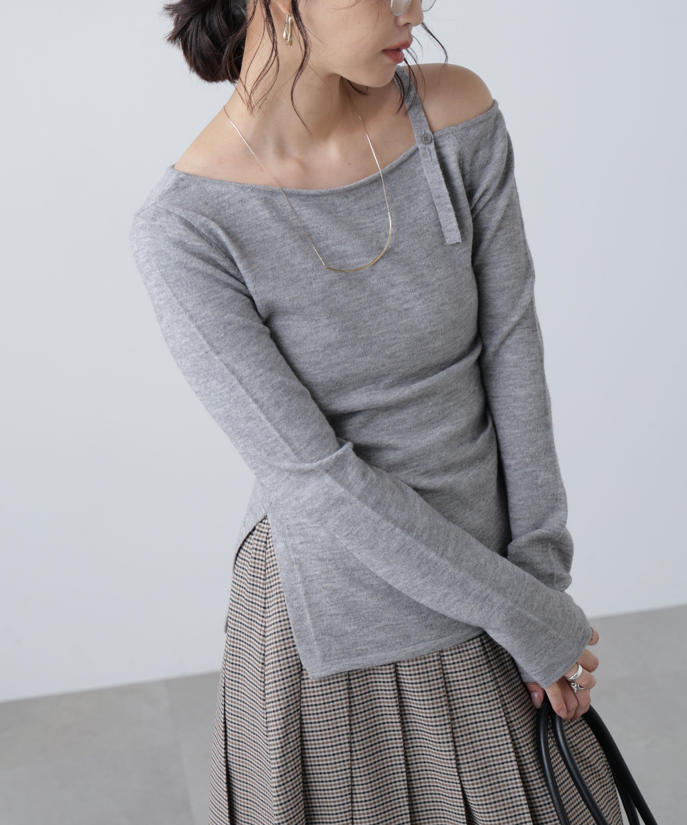  「ワンショルダーストラップニット」|ニット・セーター|