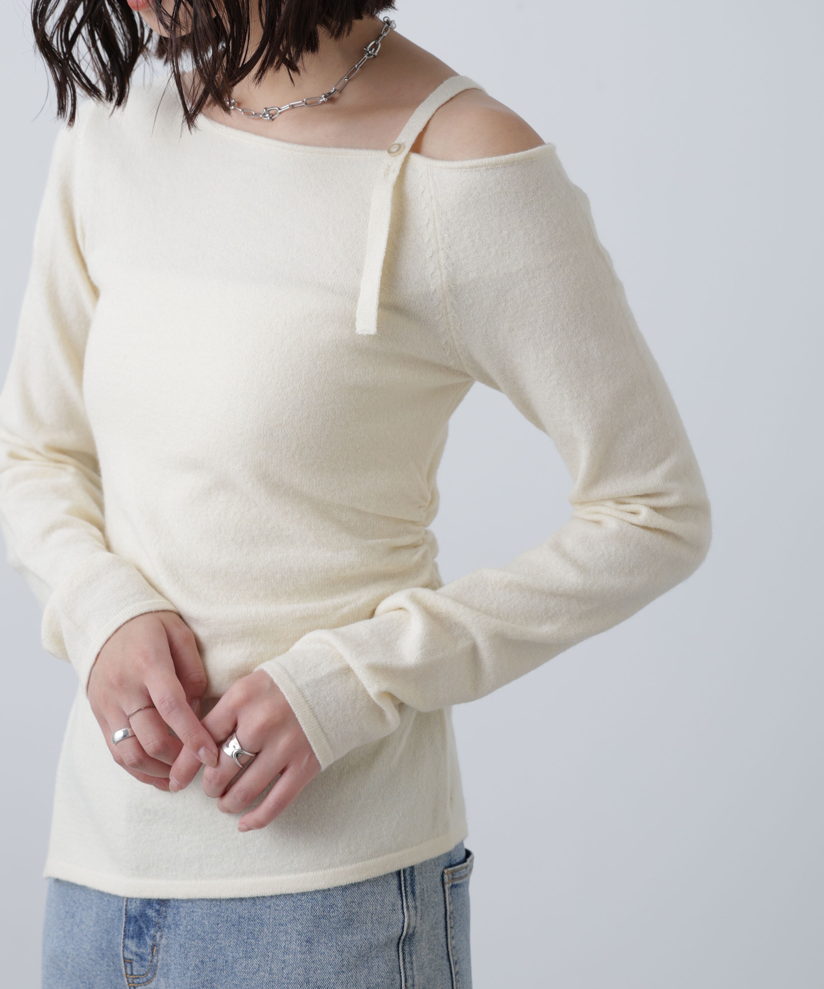  「ワンショルダーストラップニット」|ニット・セーター|