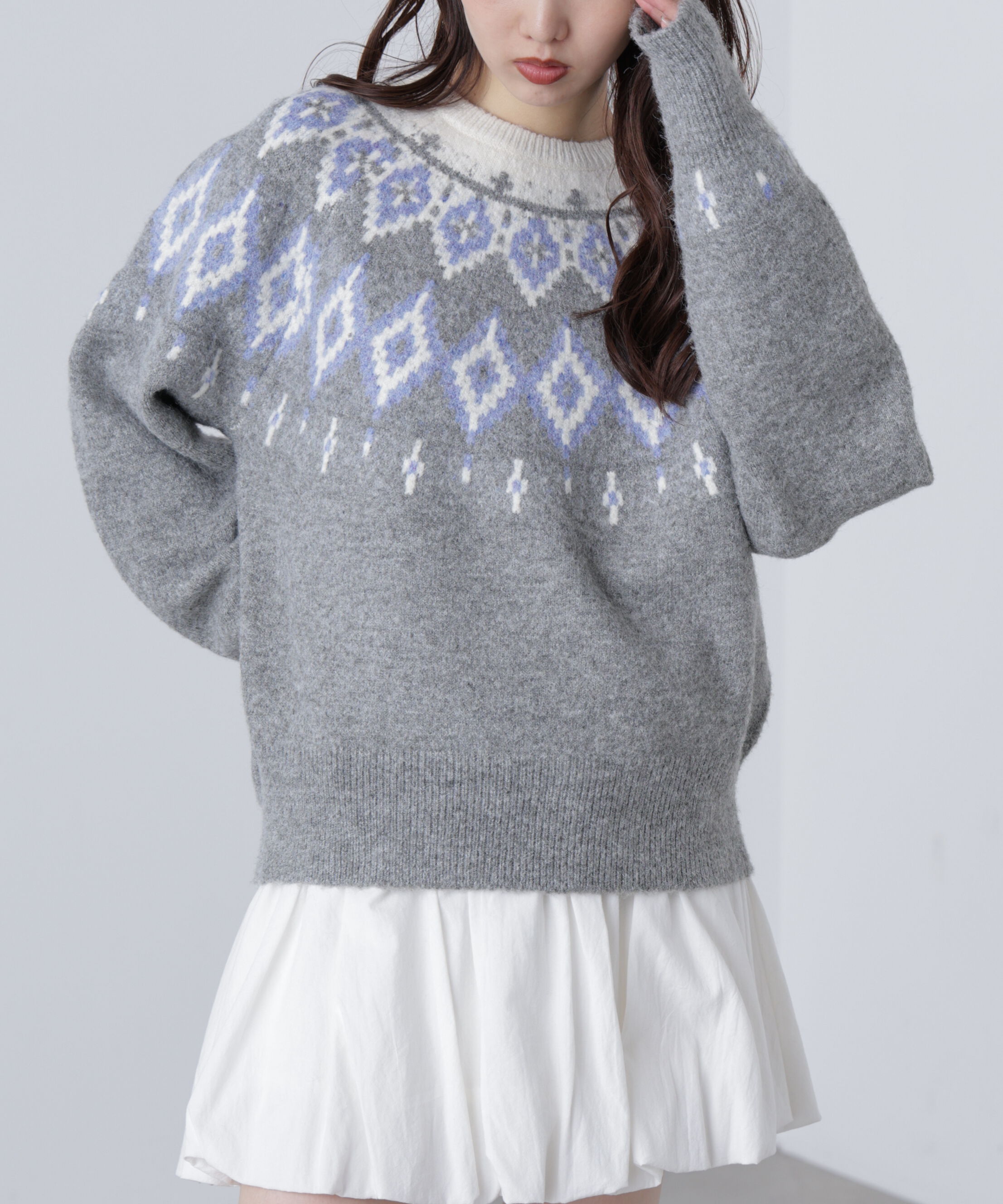  「ウール混ノルディックニット」|ニット・セーター|