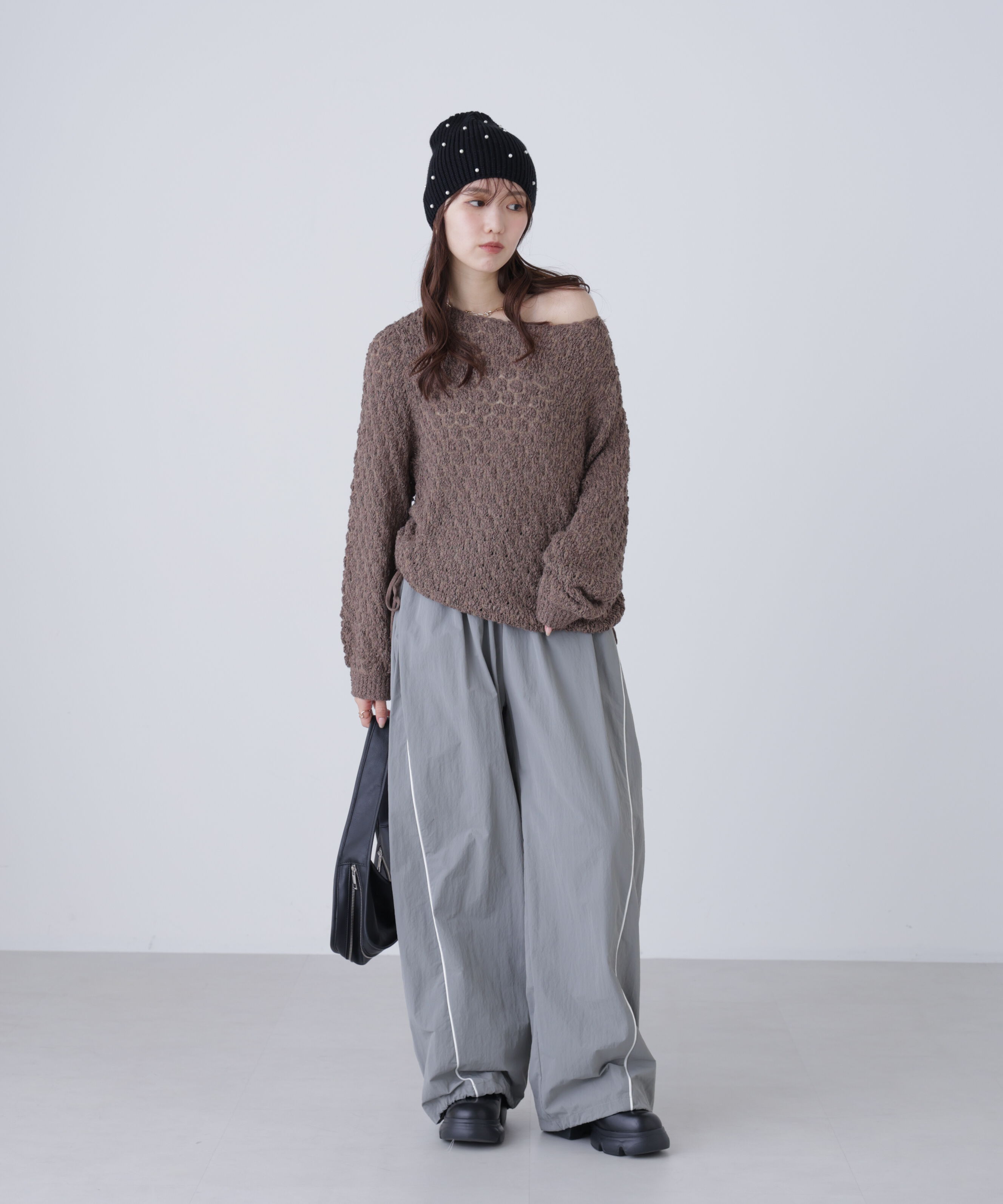  「サイドタック配色ラインナイロンパンツ」|その他|