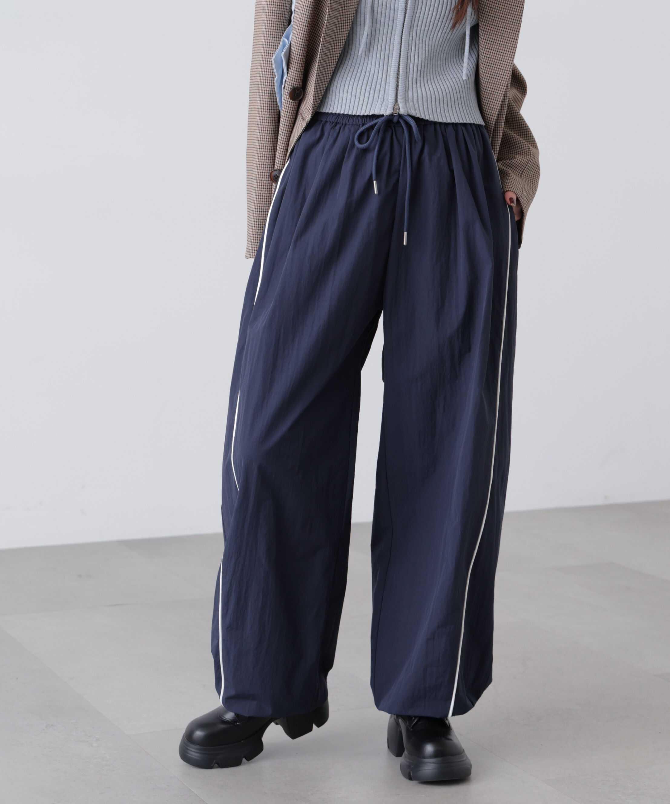  「サイドタック配色ラインナイロンパンツ」|その他|