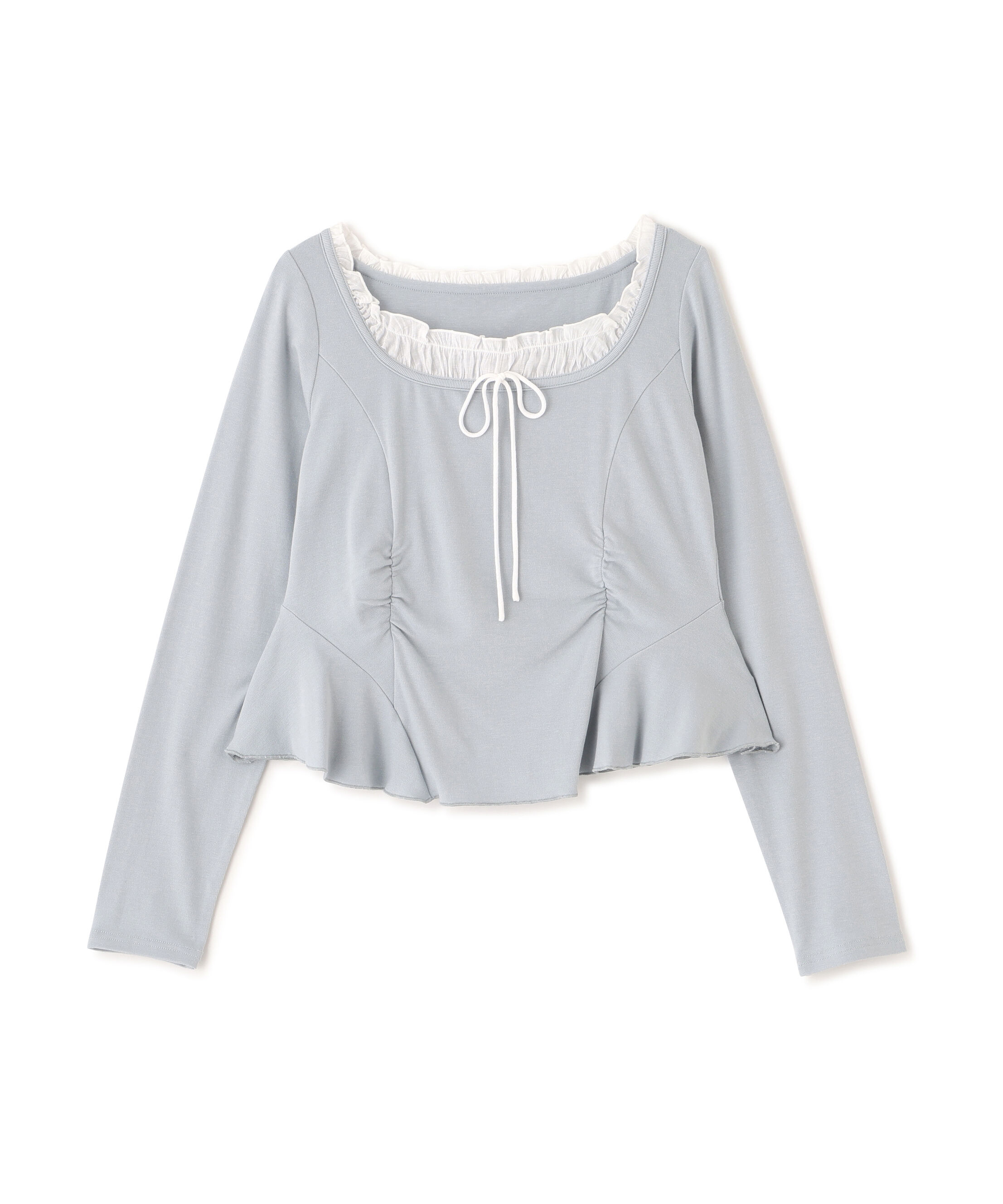  「レイヤード風ペプラムカットソー」|Tシャツ・カットソー|