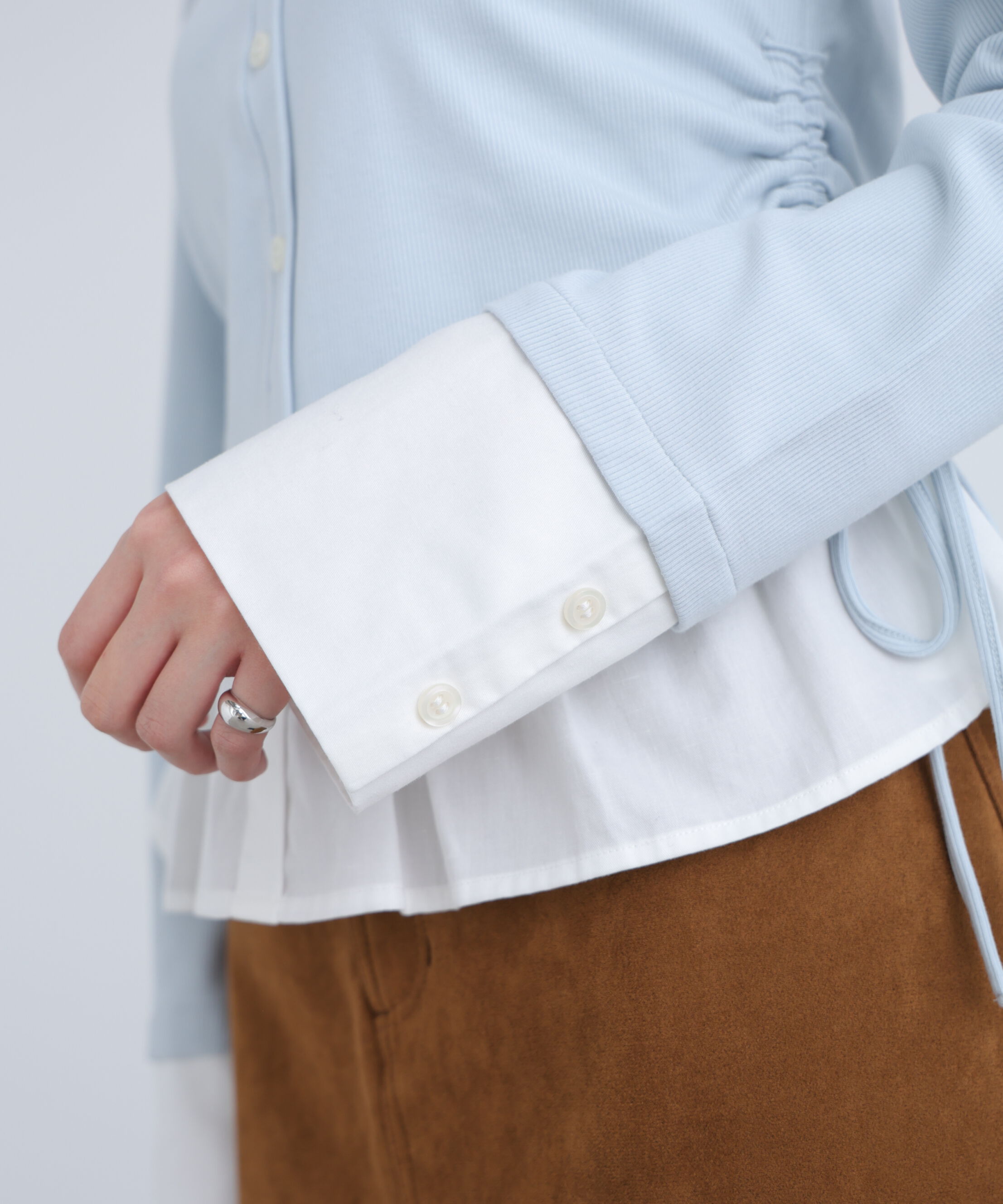  「布帛ドッキングサイドシャーリングカットソー」|Tシャツ・カットソー|