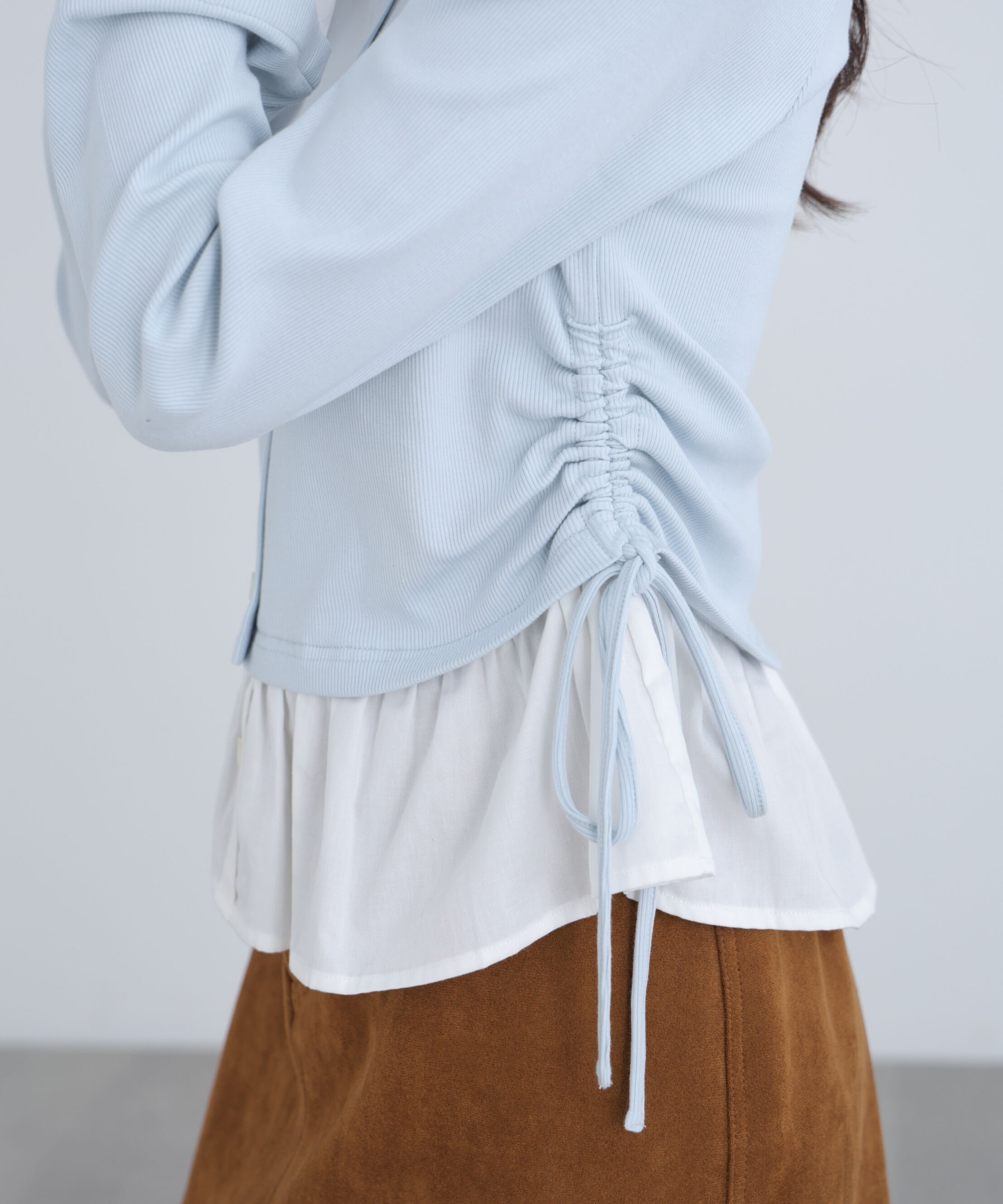  「布帛ドッキングサイドシャーリングカットソー」|Tシャツ・カットソー|