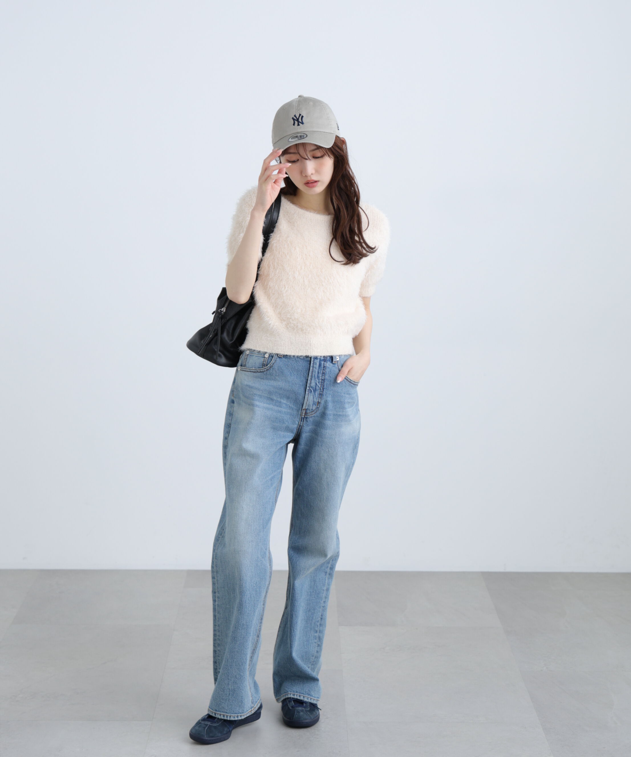  「前後2wayシャギー半袖ニット」|ニット・セーター|