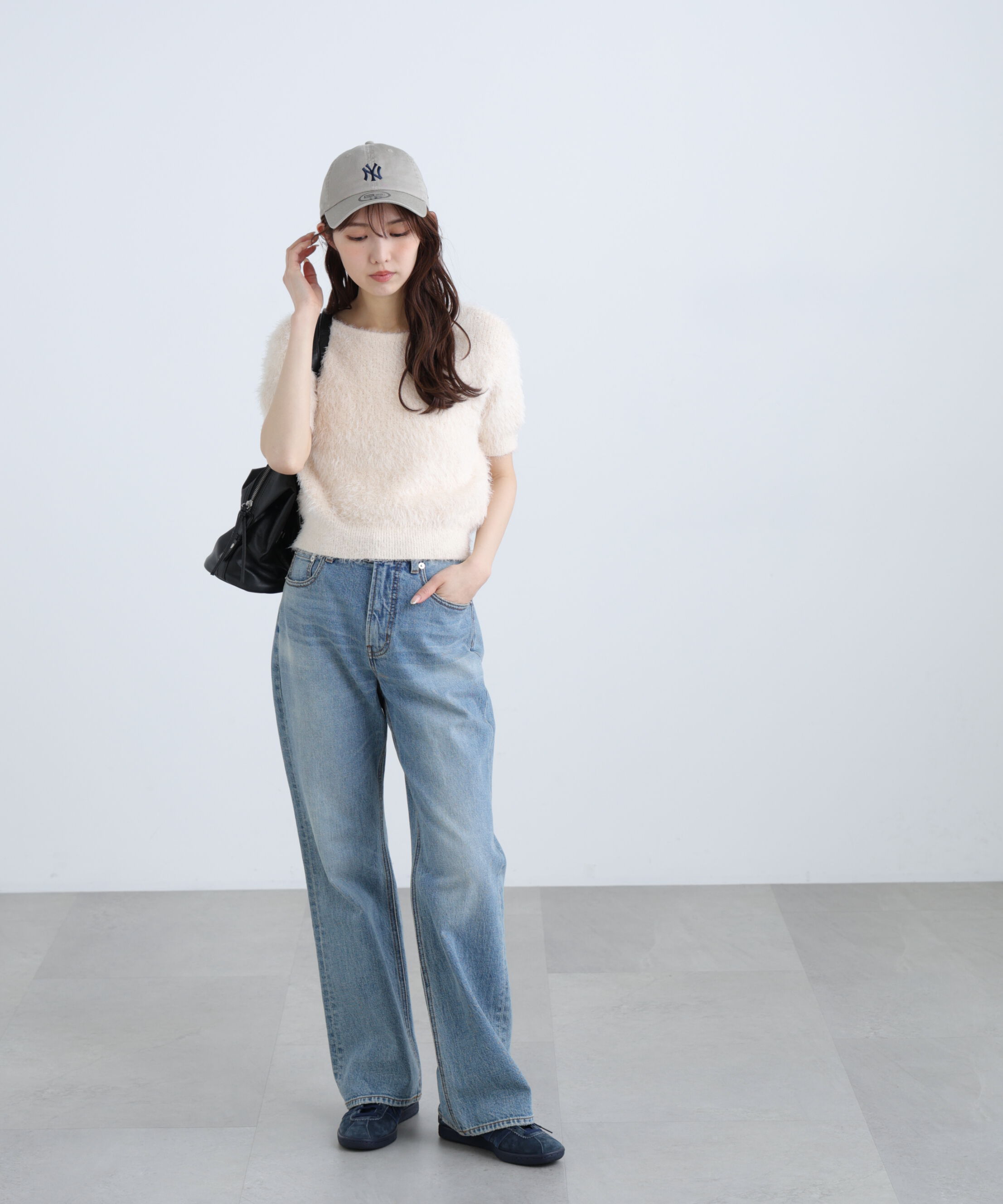  「前後2wayシャギー半袖ニット」|ニット・セーター|