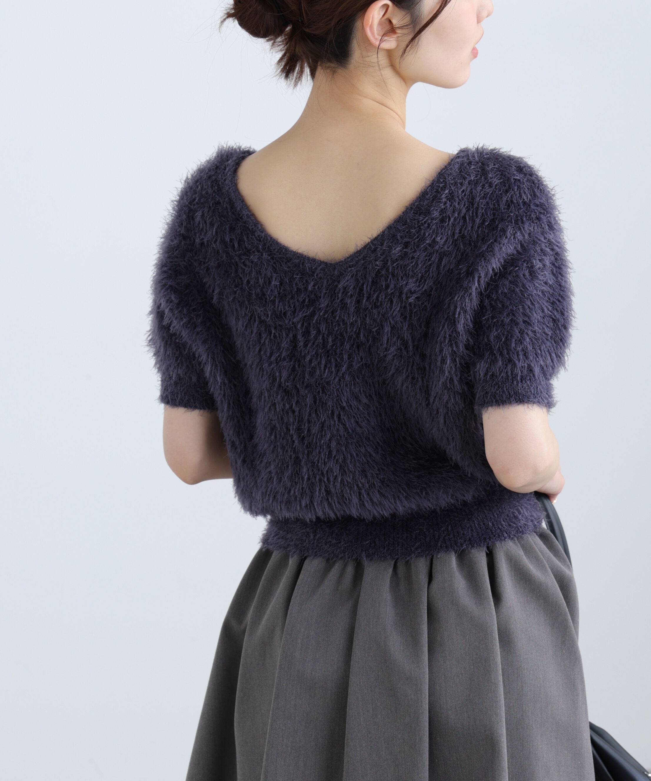  「前後2wayシャギー半袖ニット」|ニット・セーター|