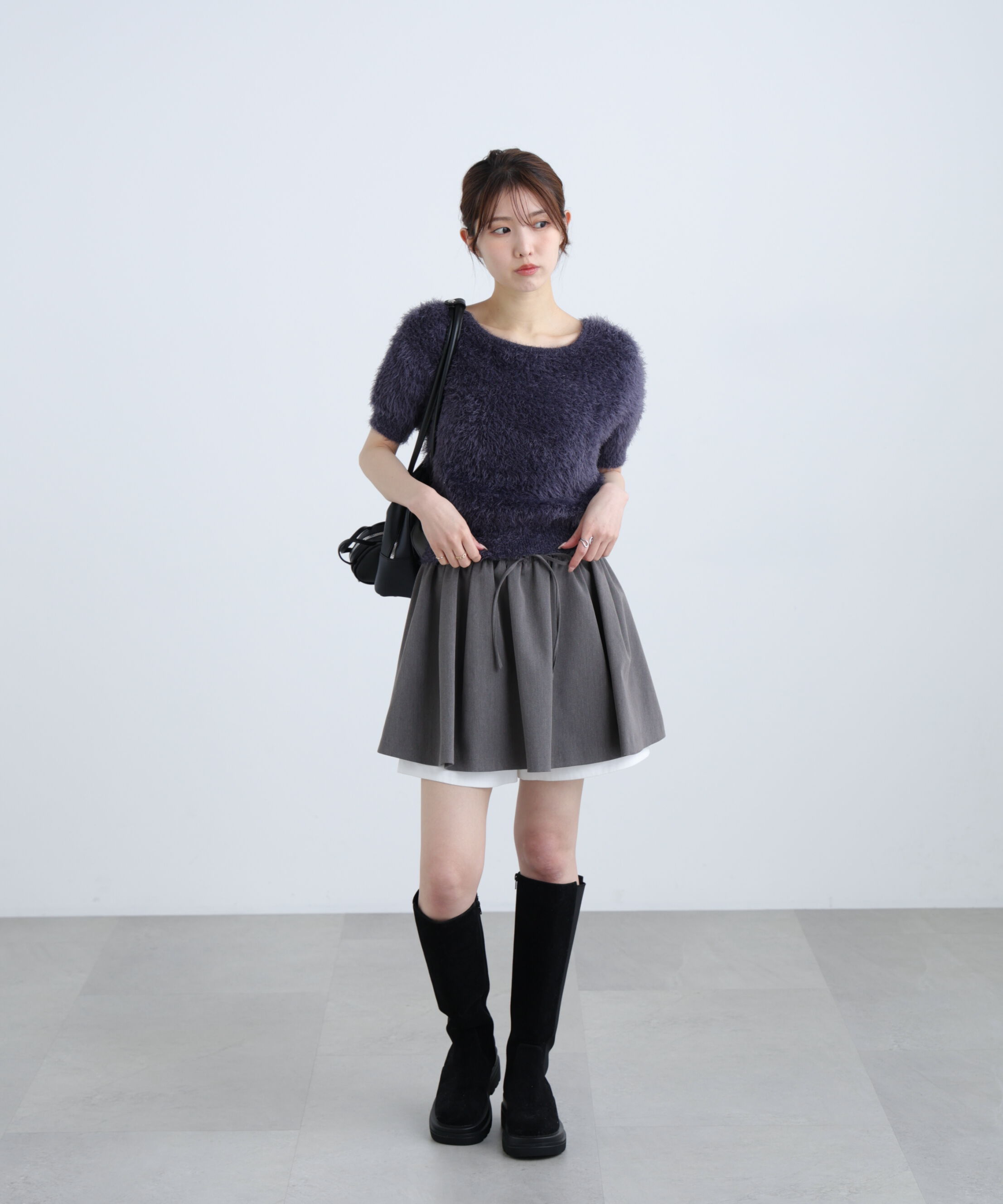  「前後2wayシャギー半袖ニット」|ニット・セーター|