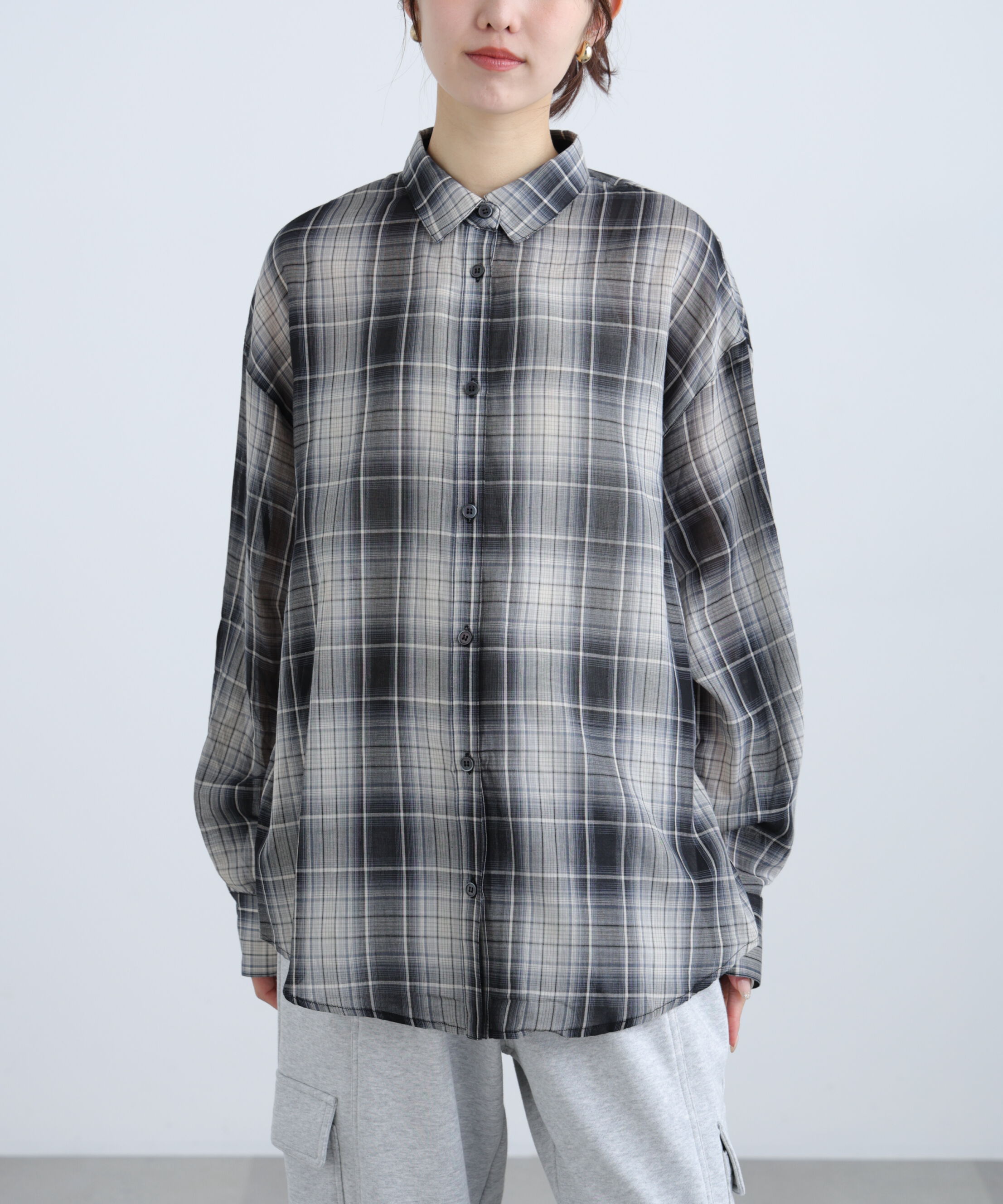  「シアーチェックシャツ」|シャツ・ブラウス|