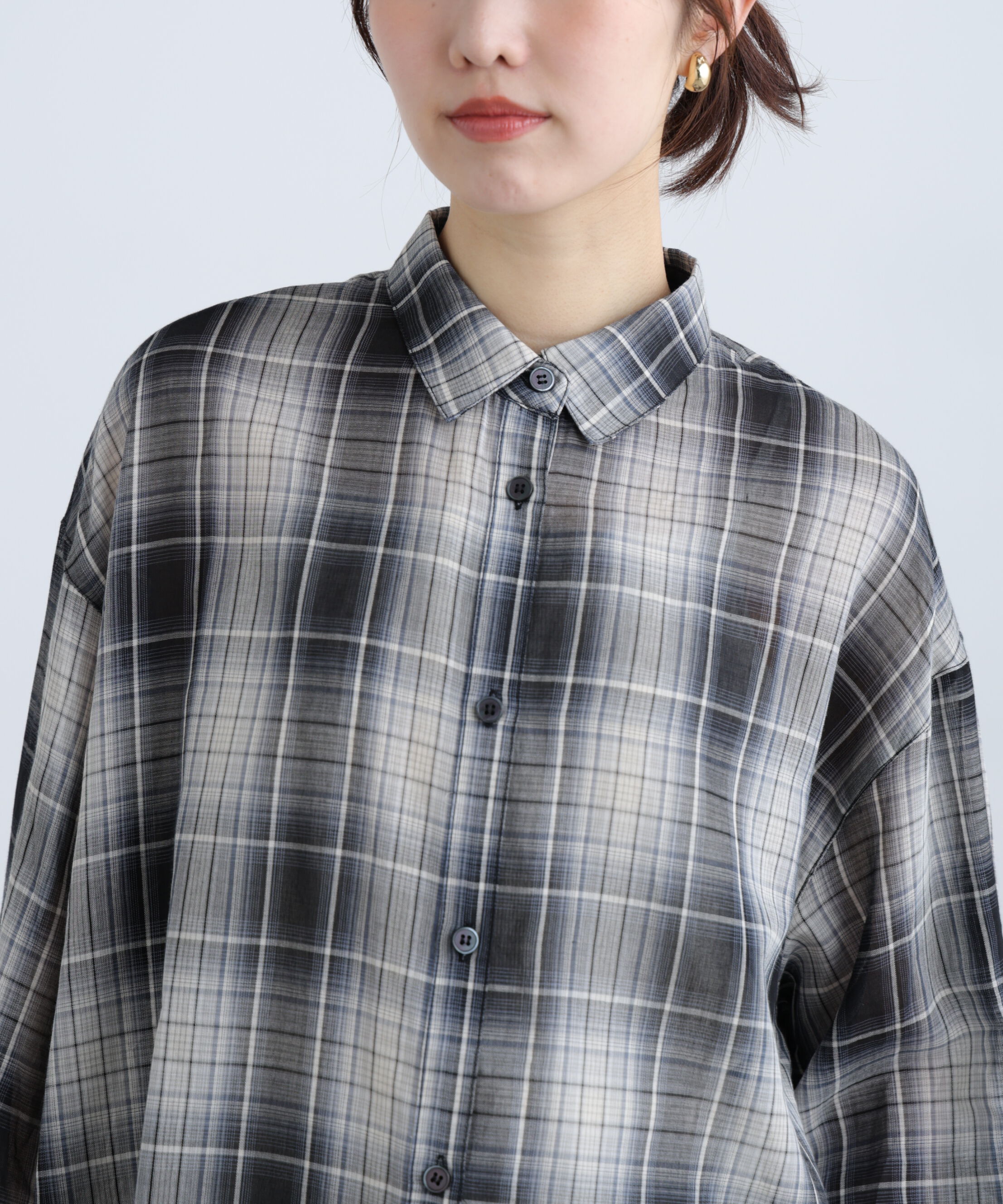  「シアーチェックシャツ」|シャツ・ブラウス|
