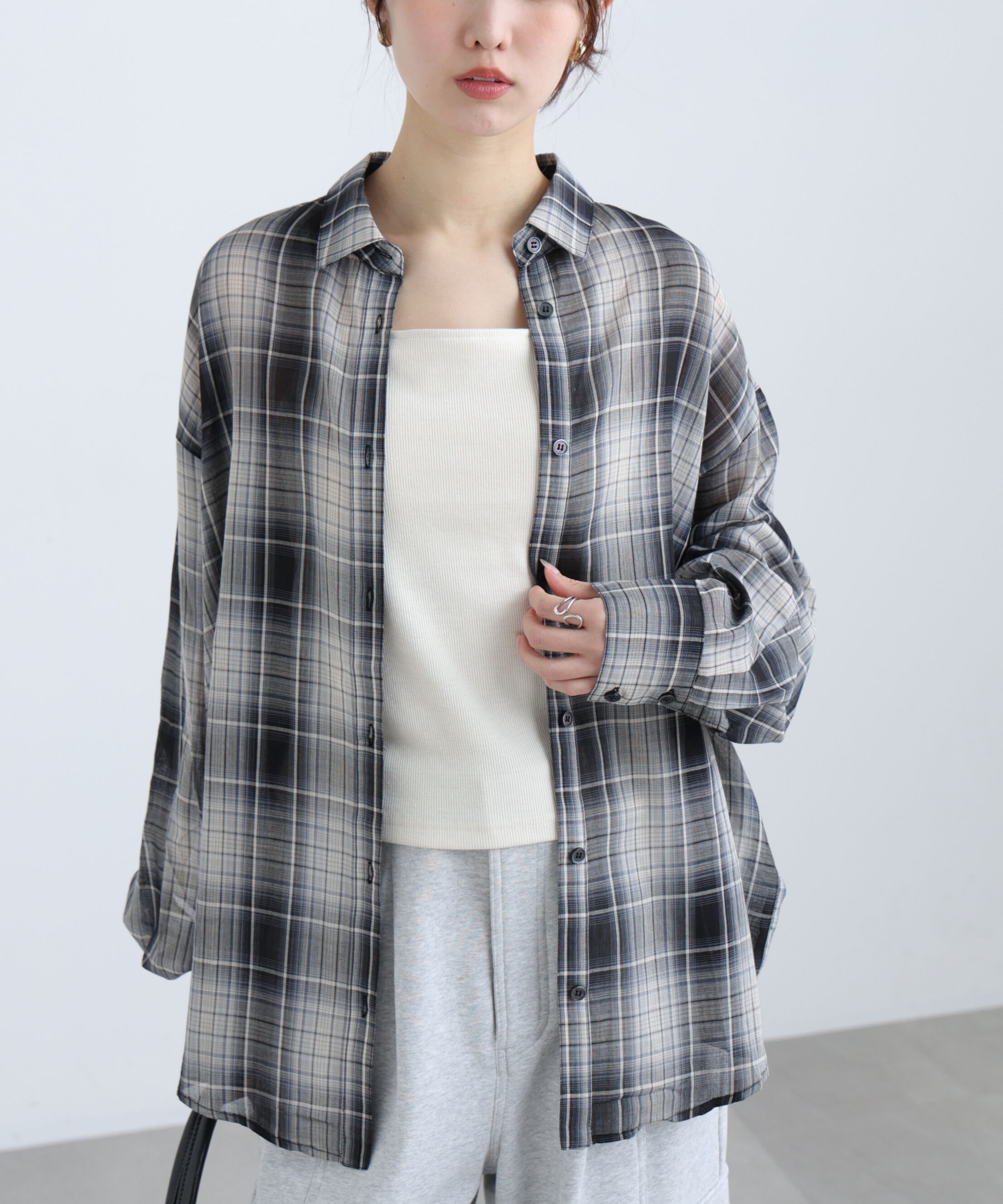  「シアーチェックシャツ」|シャツ・ブラウス|