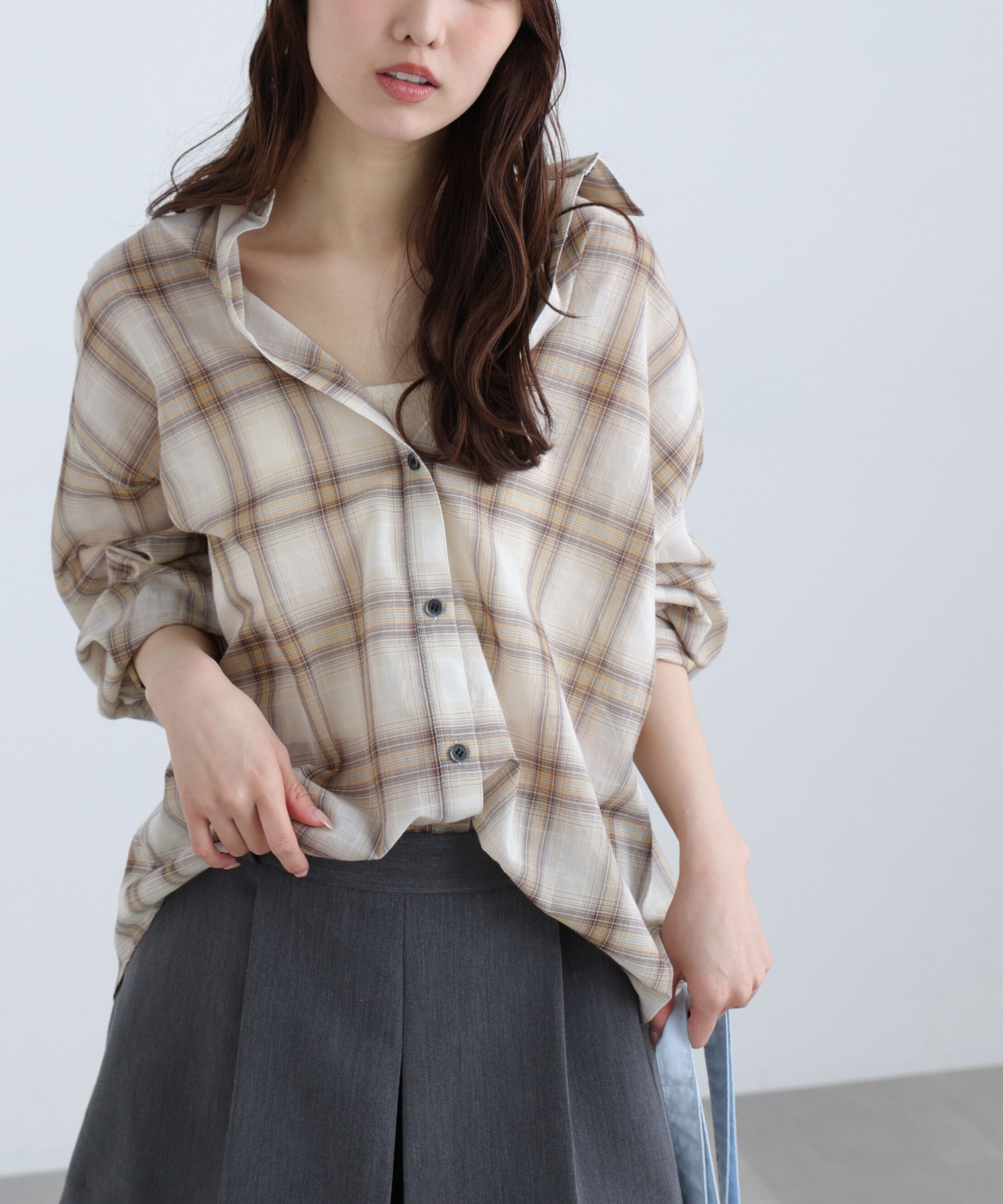  「シアーチェックシャツ」|シャツ・ブラウス|