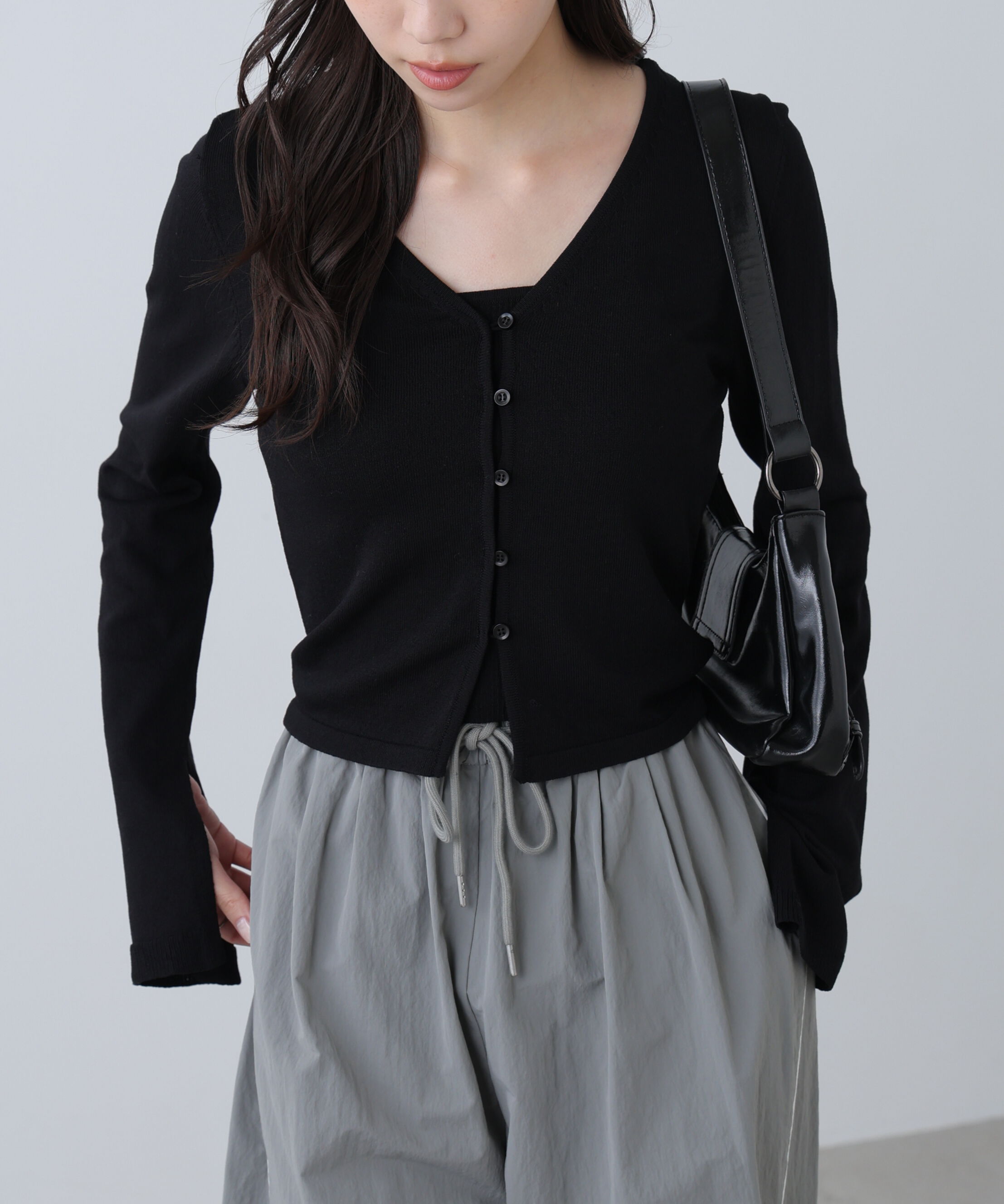  「キャミレイヤードニットカーディガン」|ニット・セーター|