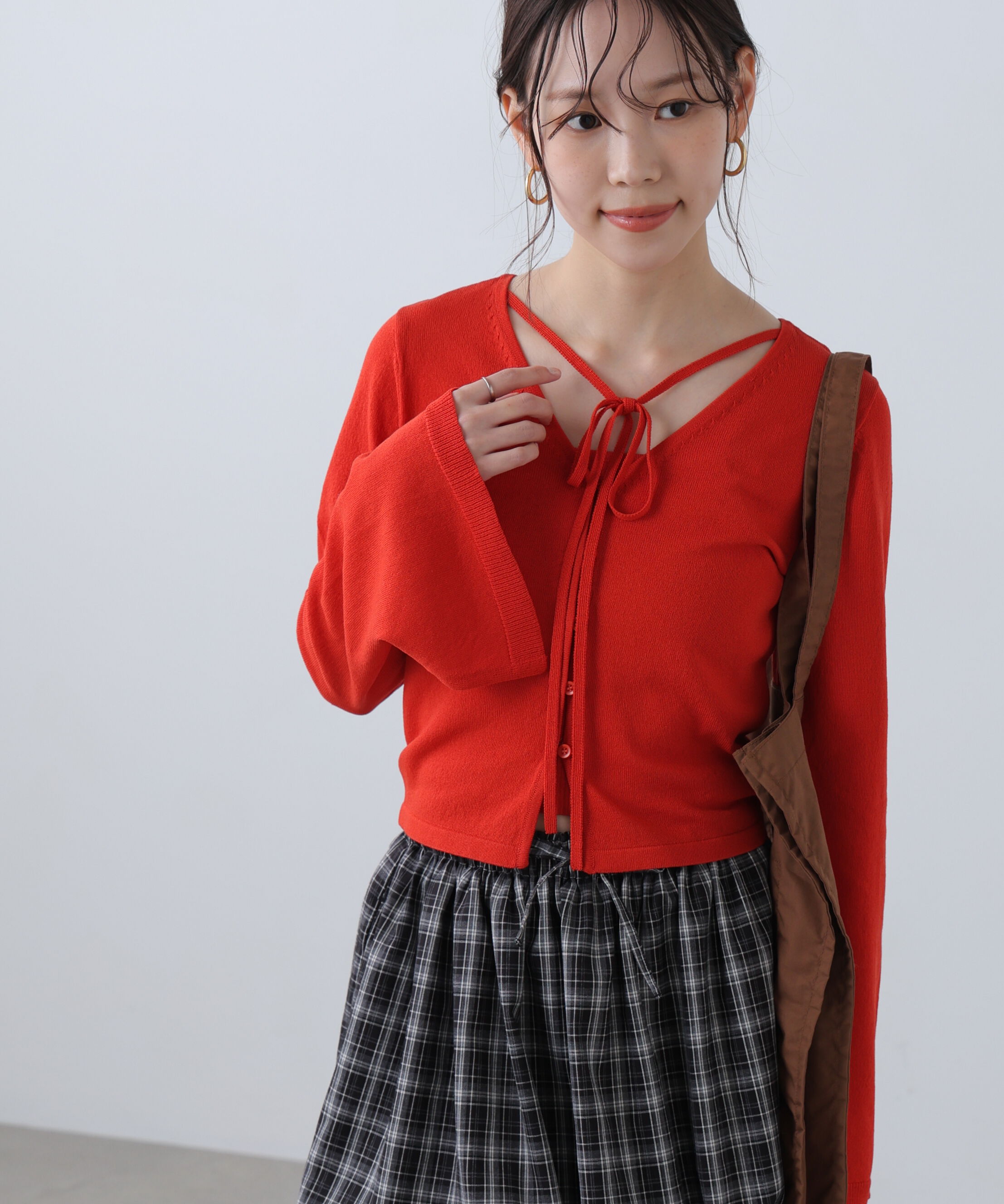  「キャミレイヤードニットカーディガン」|ニット・セーター|