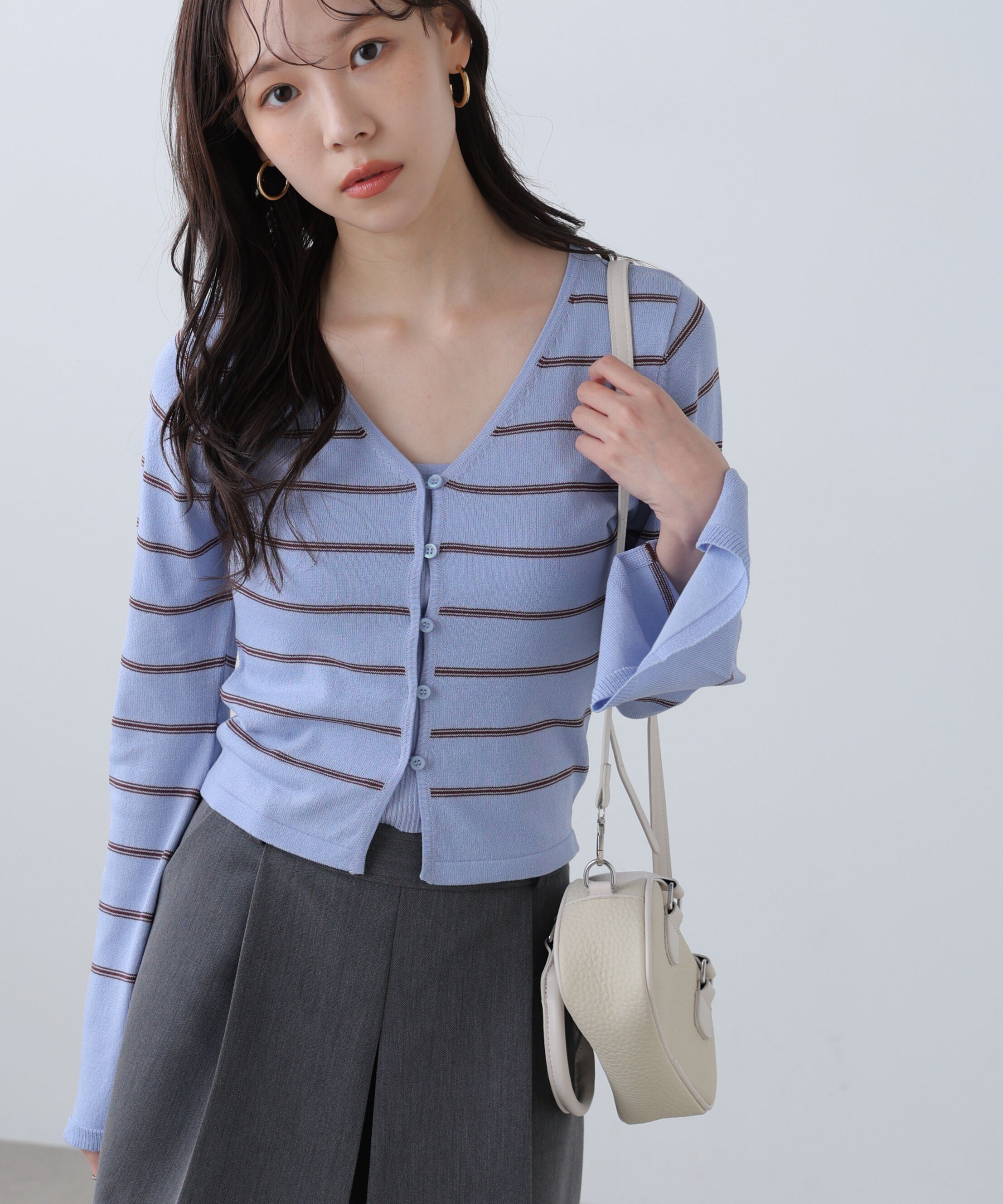  「キャミレイヤードニットカーディガン」|ニット・セーター|