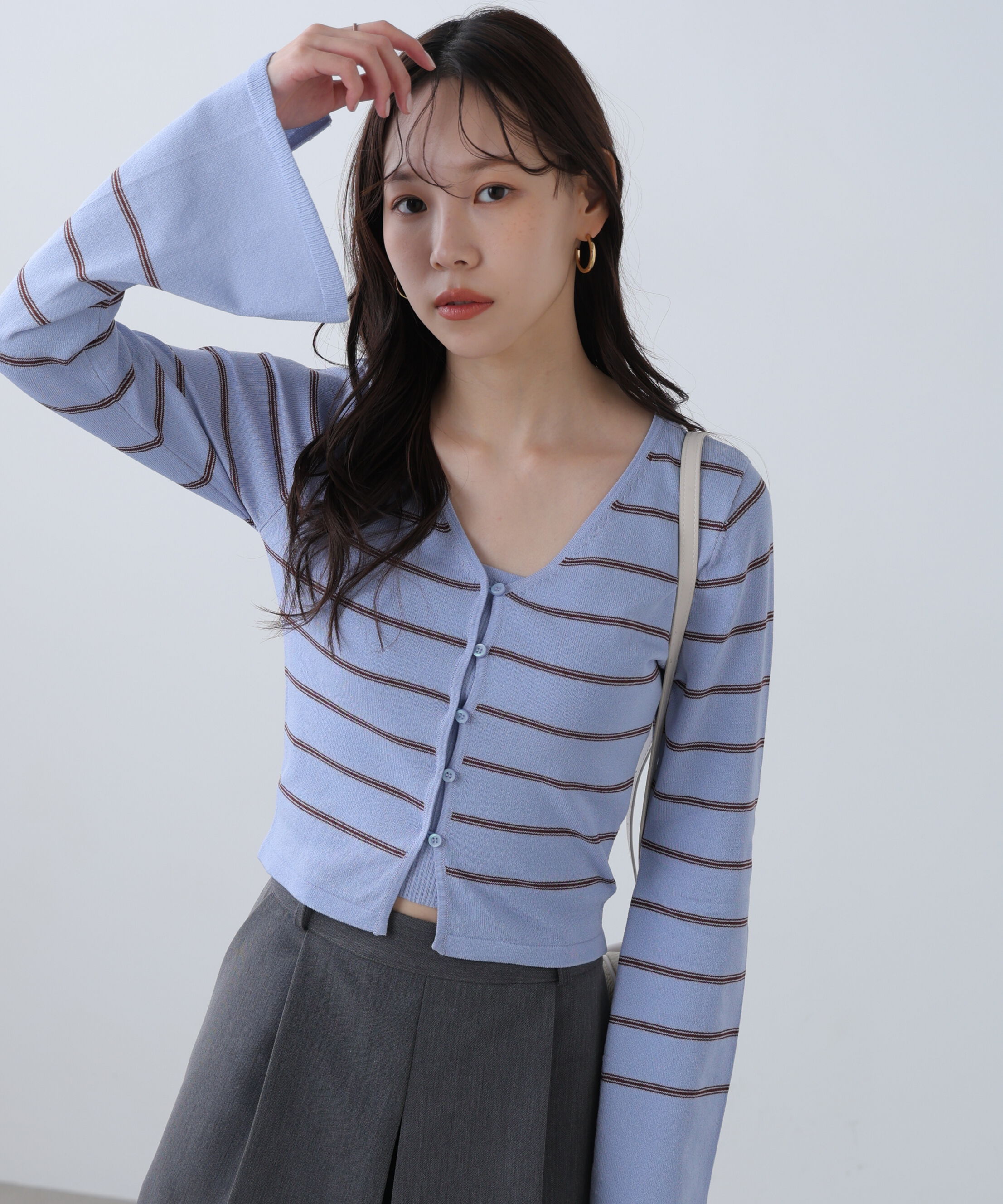  「キャミレイヤードニットカーディガン」|ニット・セーター|