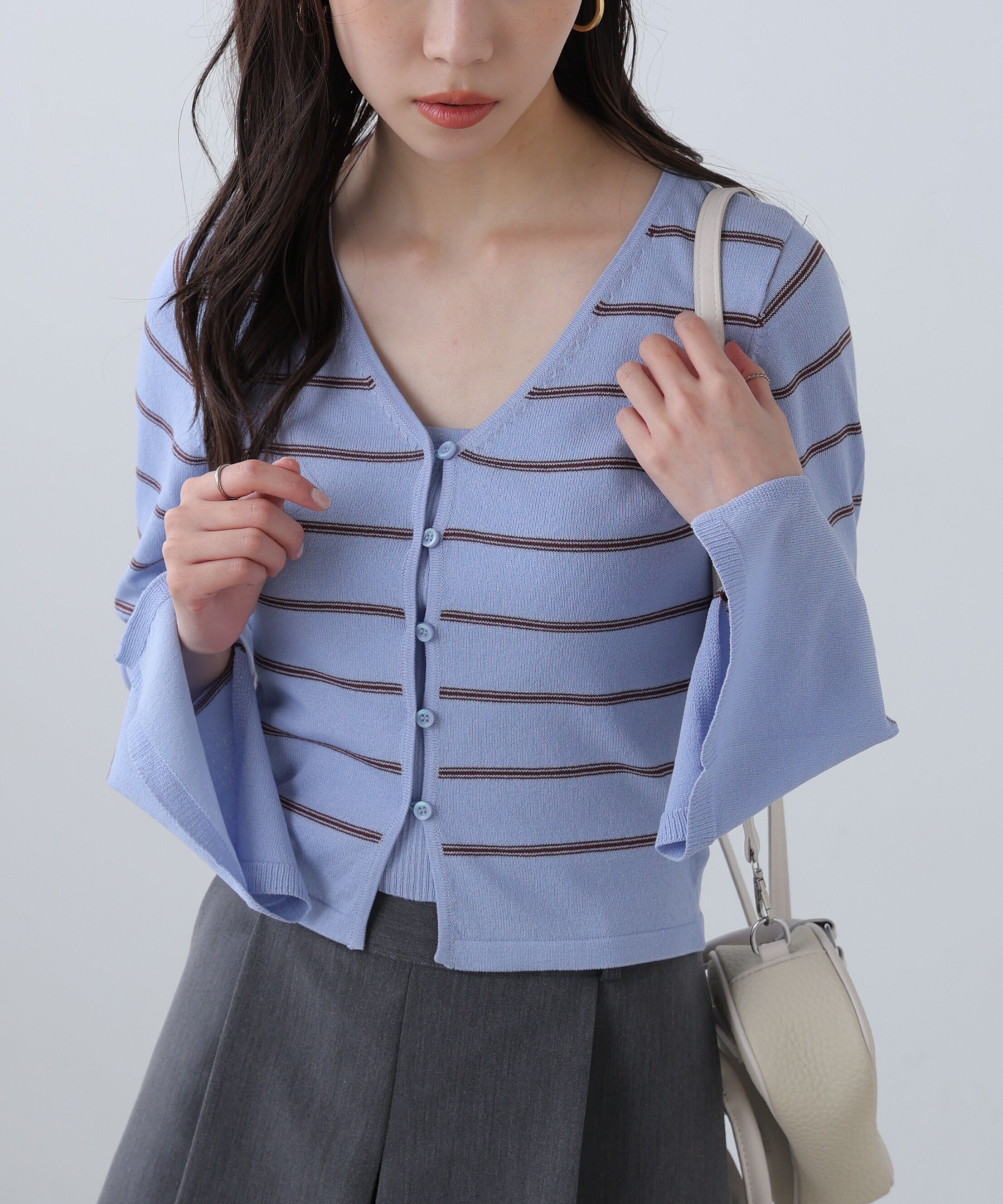  「キャミレイヤードニットカーディガン」|ニット・セーター|