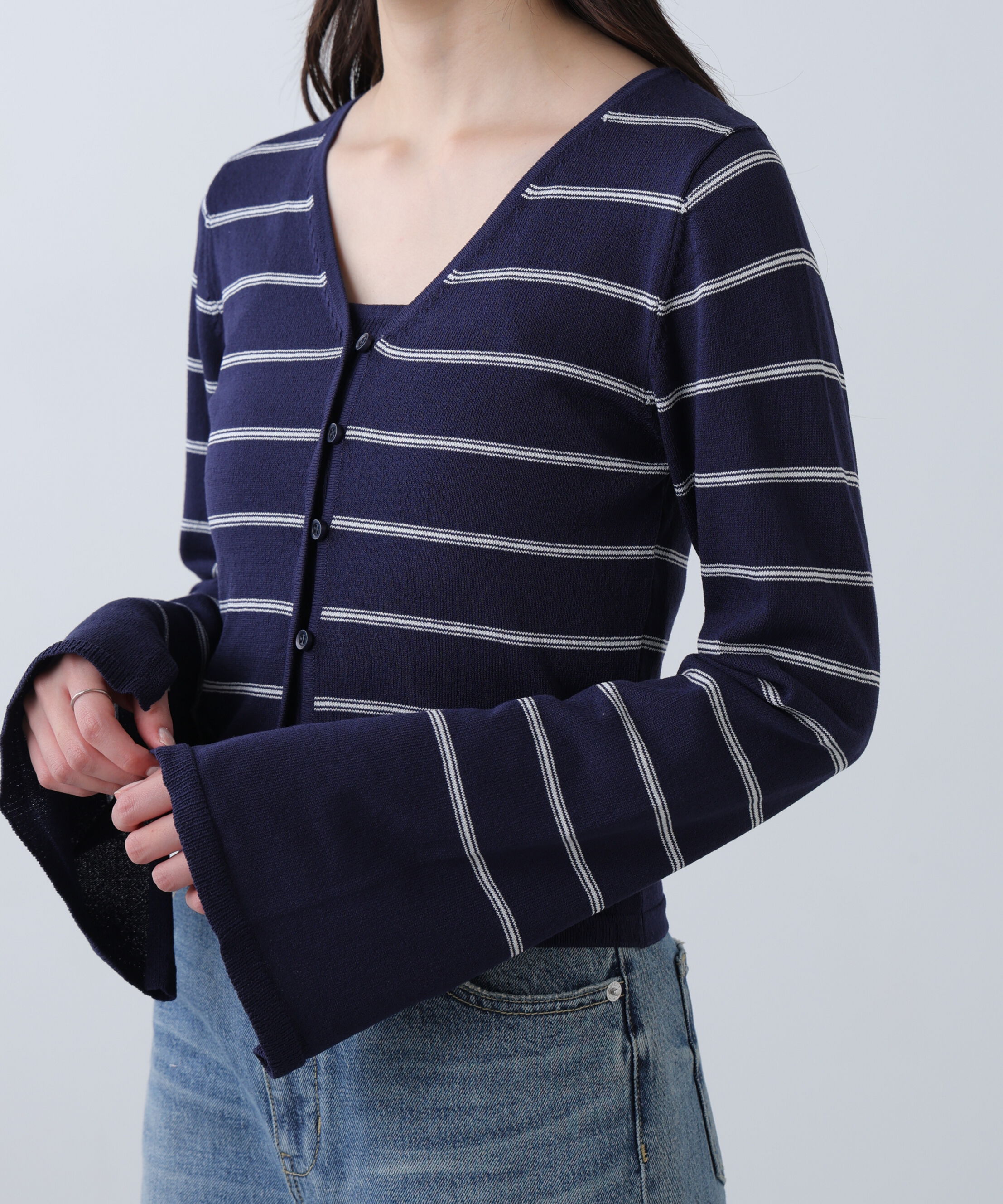  「キャミレイヤードニットカーディガン」|ニット・セーター|