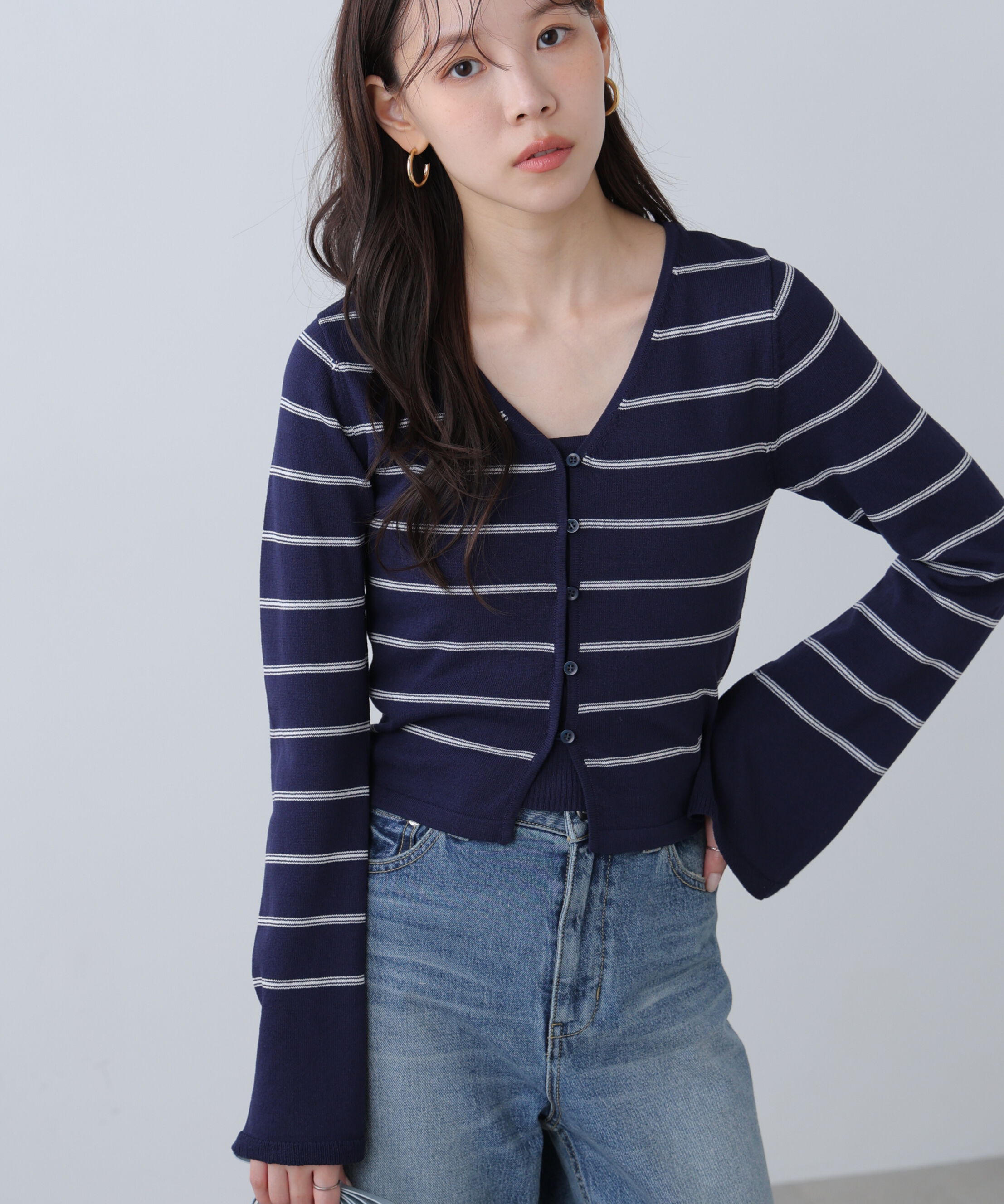  「キャミレイヤードニットカーディガン」|ニット・セーター|