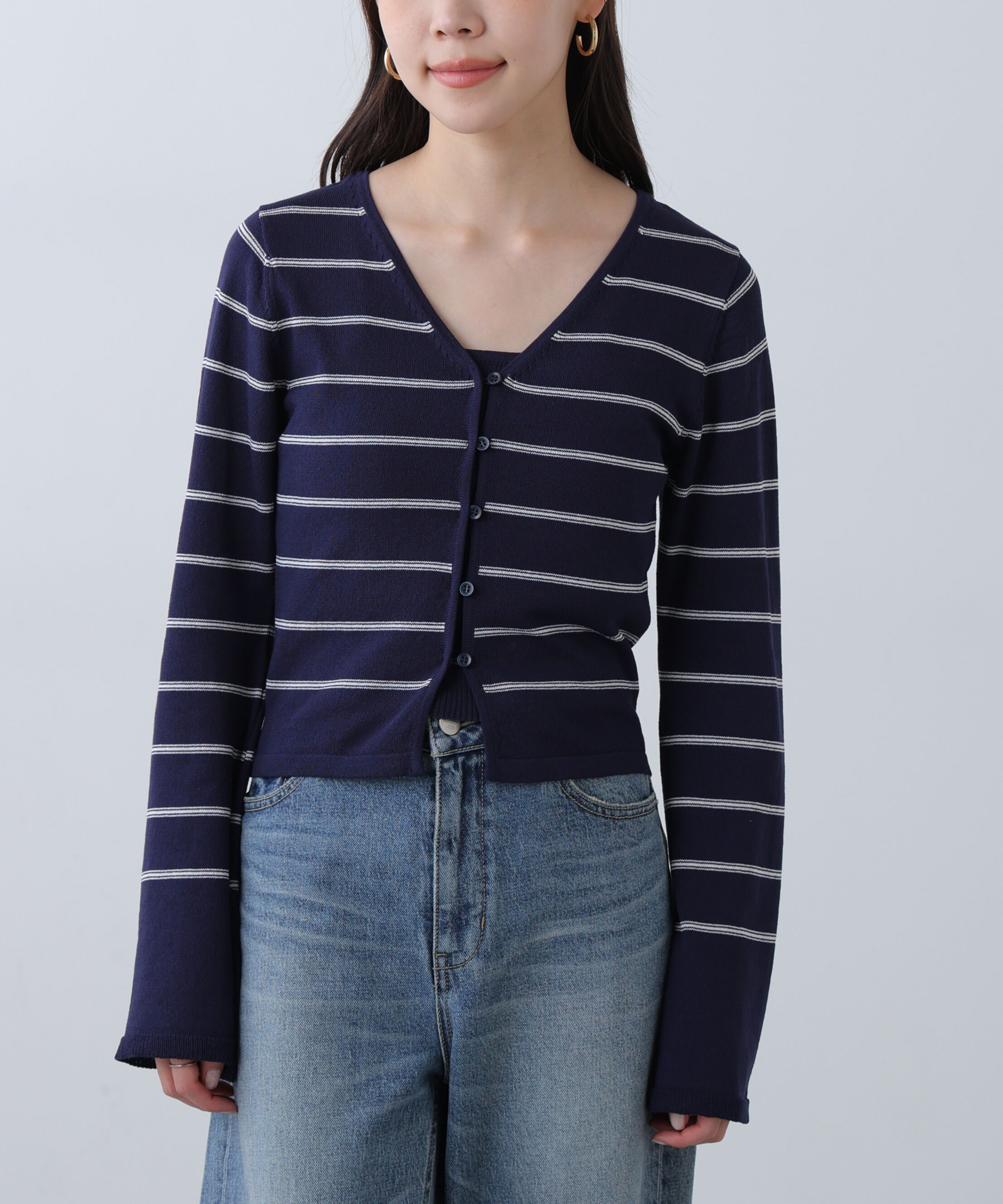  「キャミレイヤードニットカーディガン」|ニット・セーター|