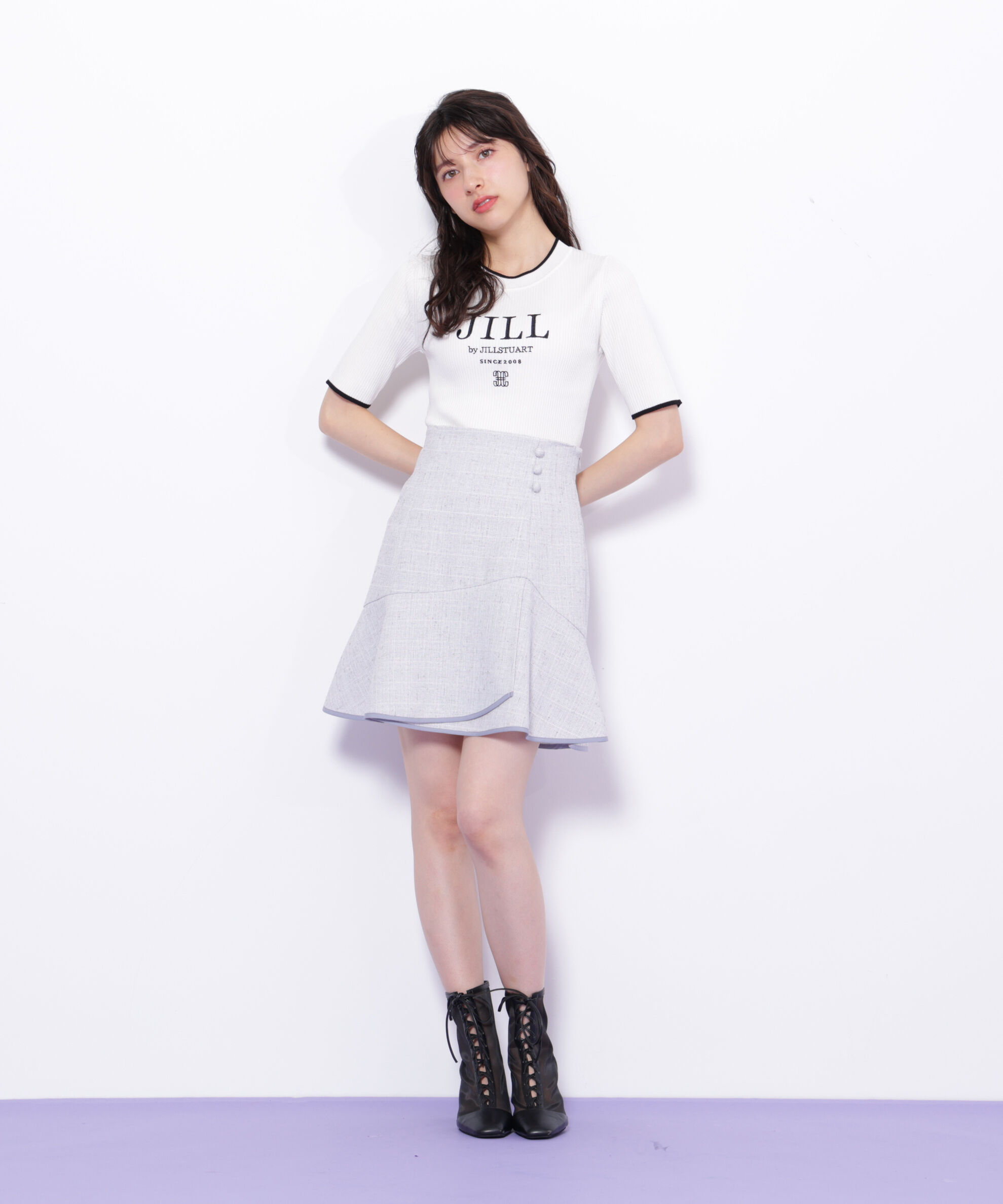  「ロゴ刺繍コンパクトリブニット」|ニット・セーター|