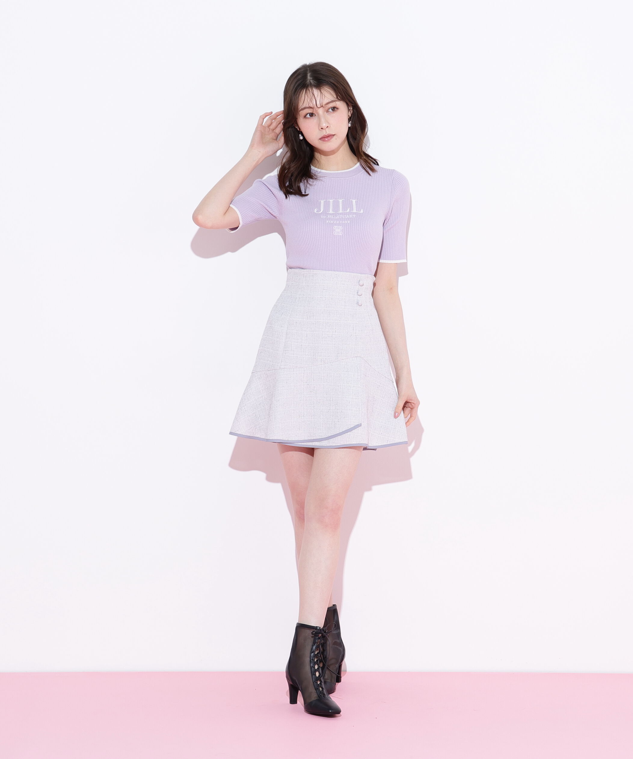  「ロゴ刺繍コンパクトリブニット」|ニット・セーター|