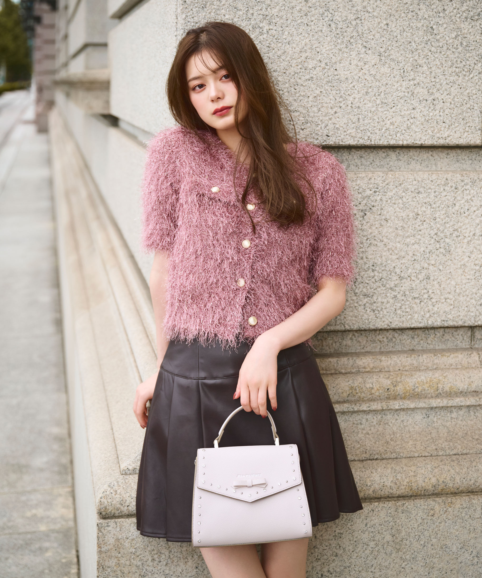  「ラメフェザーニットジャケット」|ニット・セーター|