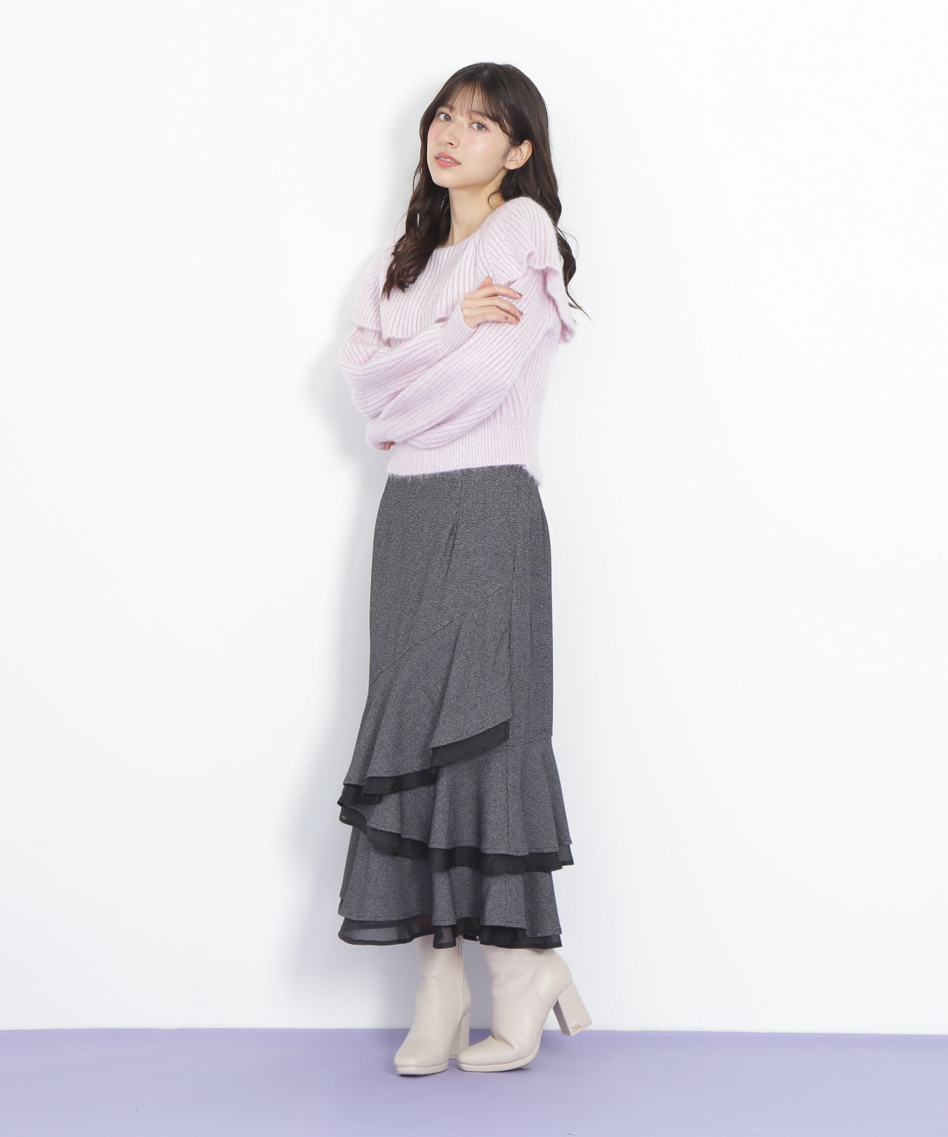  「ランダムヘムシアースカート」|スカート|