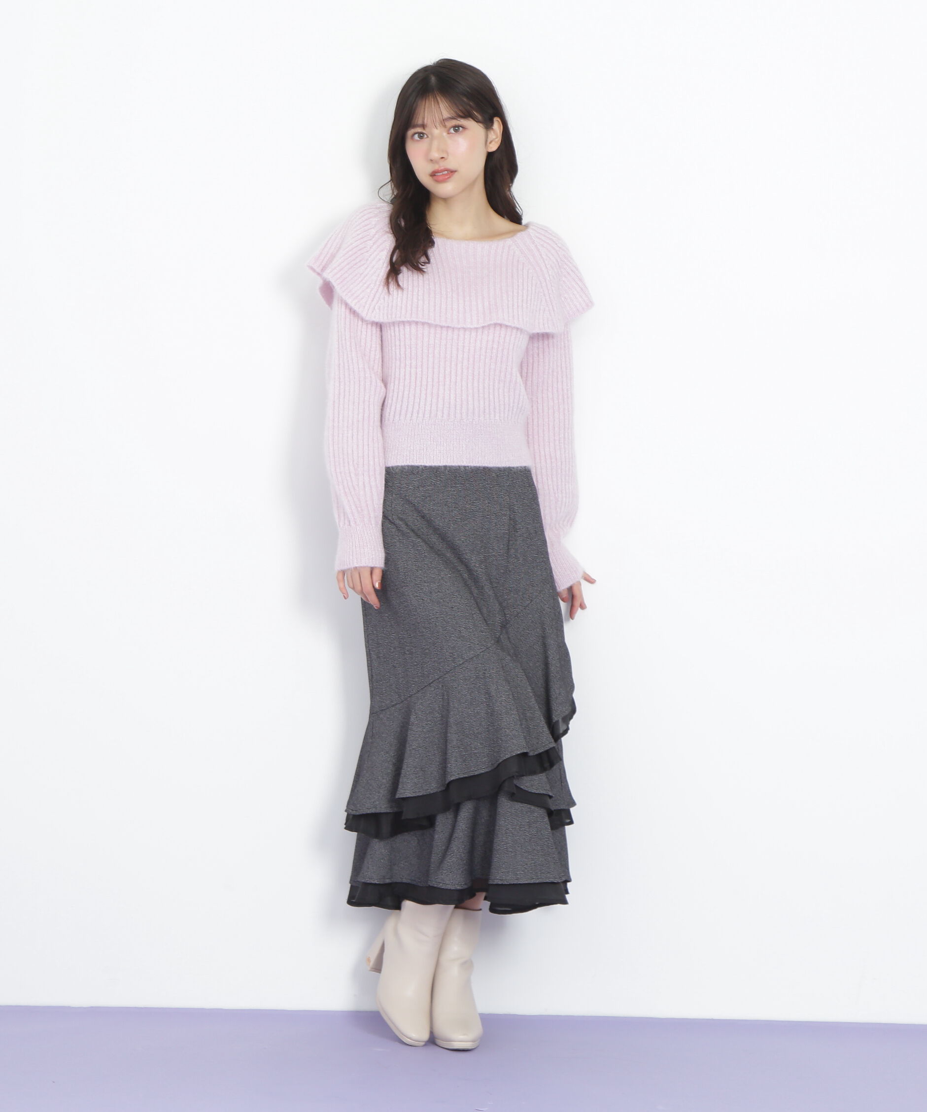  「ランダムヘムシアースカート」|スカート|