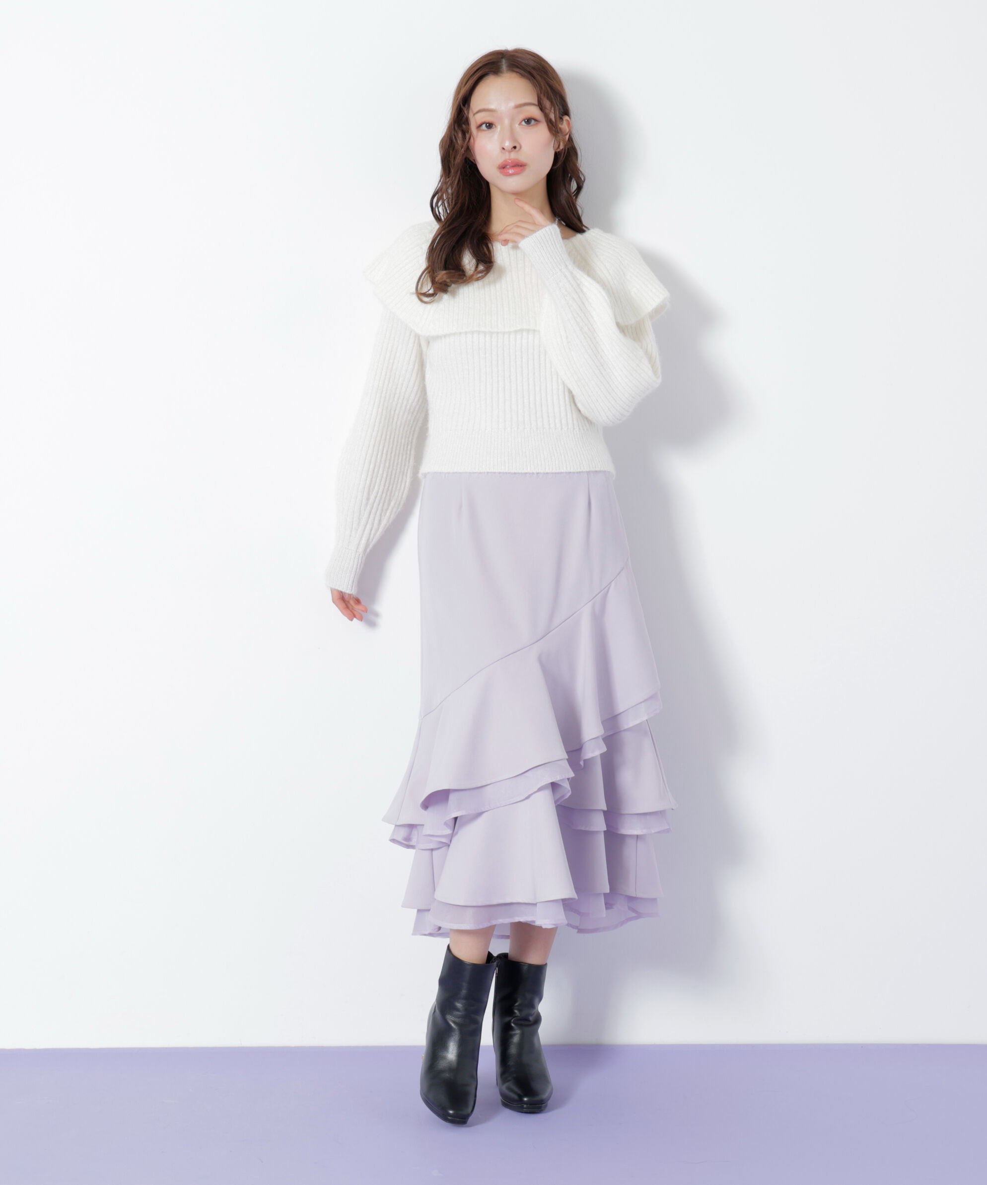  「ランダムヘムシアースカート」|スカート|