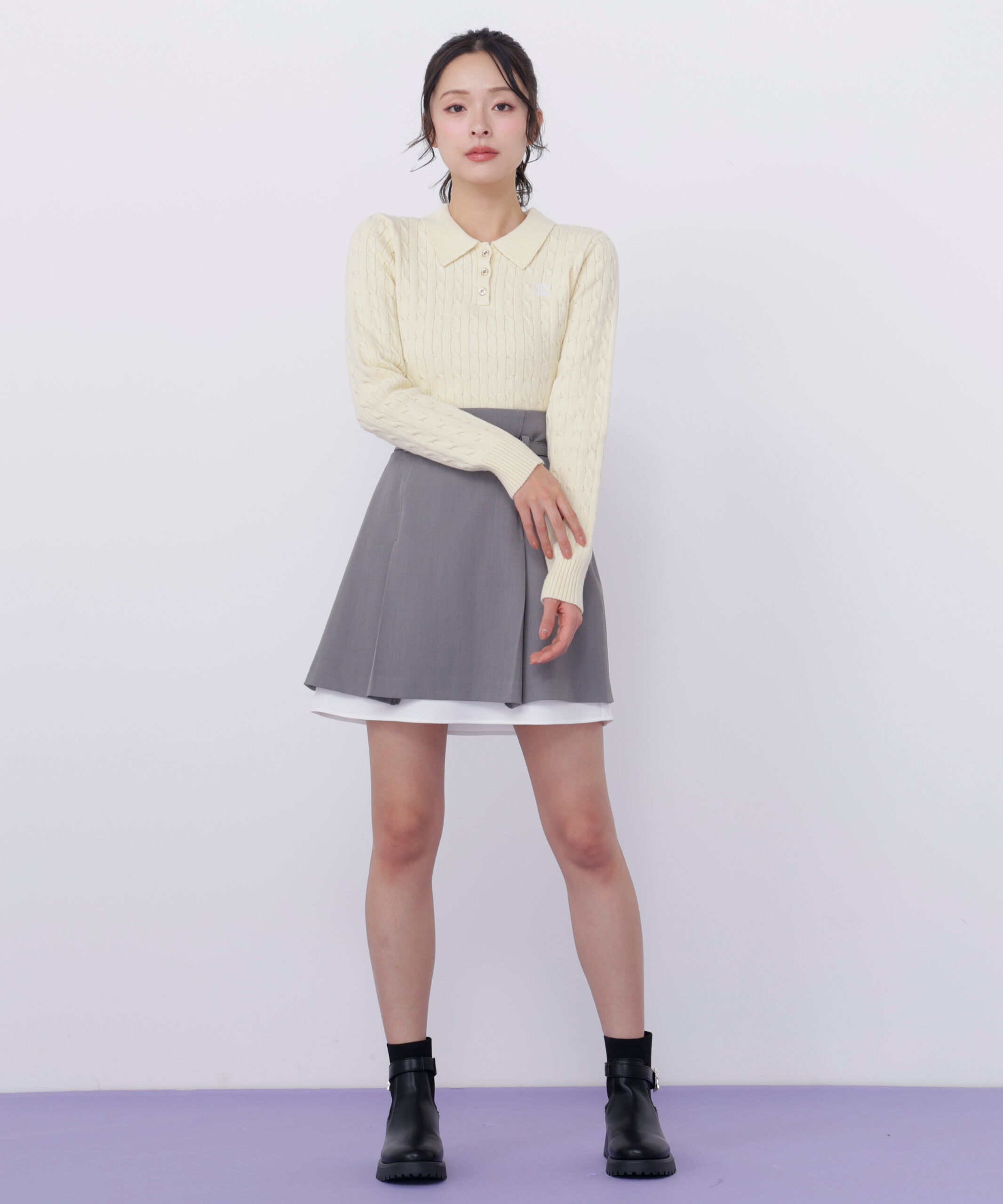  「＜セットアップ対応＞ベーシックツイルスカート」|スカート|