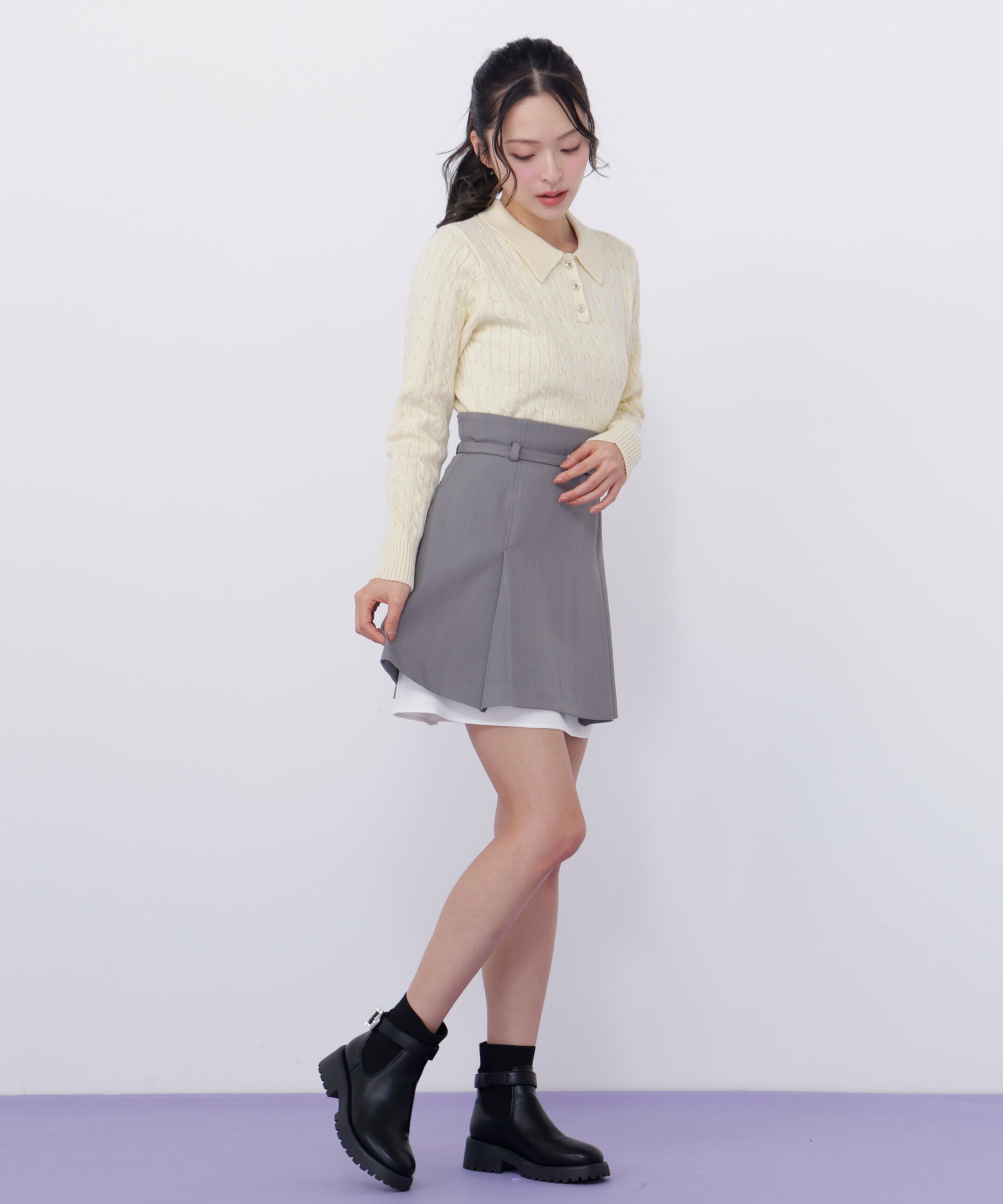  「＜セットアップ対応＞ベーシックツイルスカート」|スカート|