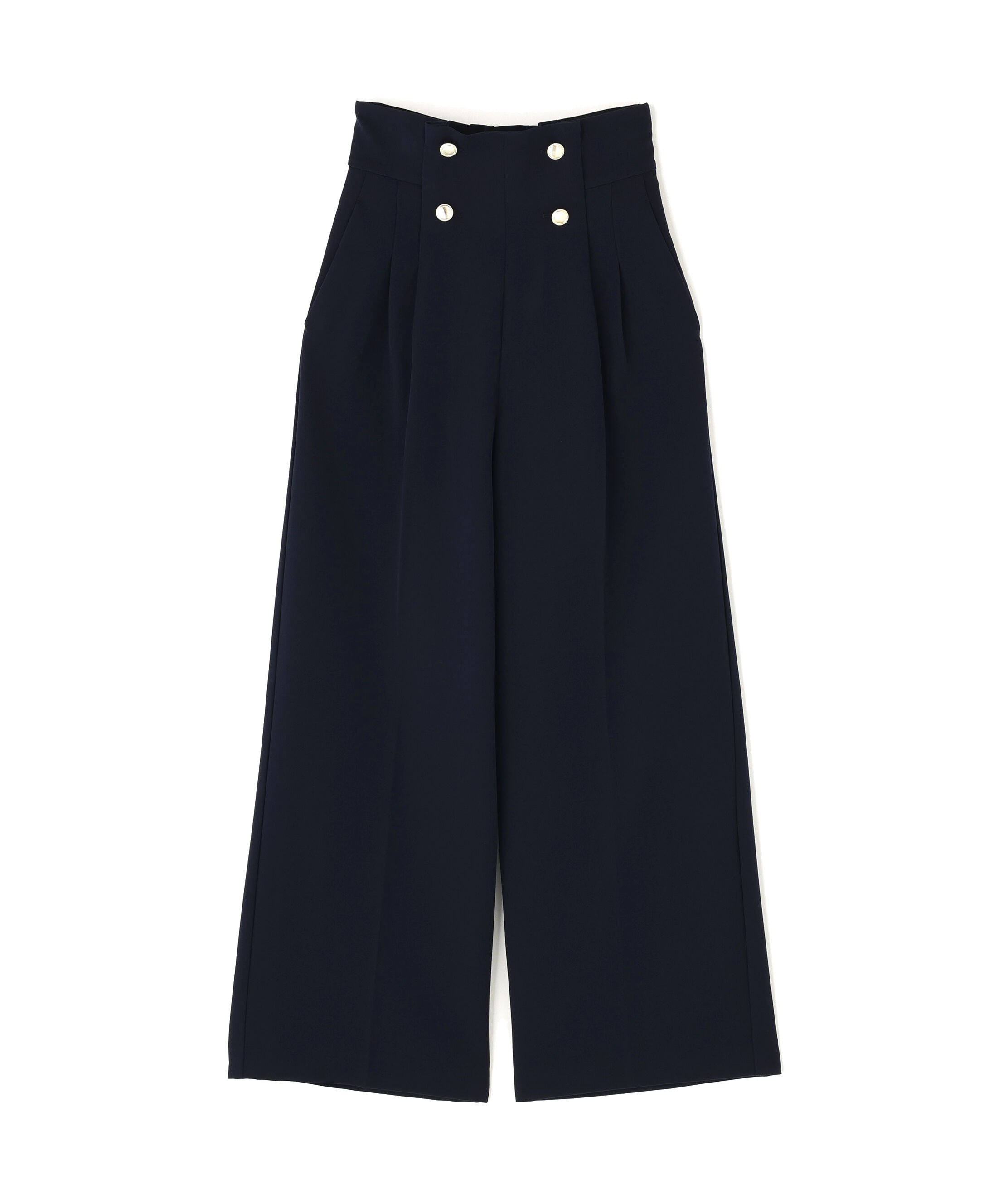  「メタル釦ストレートイージーパンツ」|その他|ネイビー