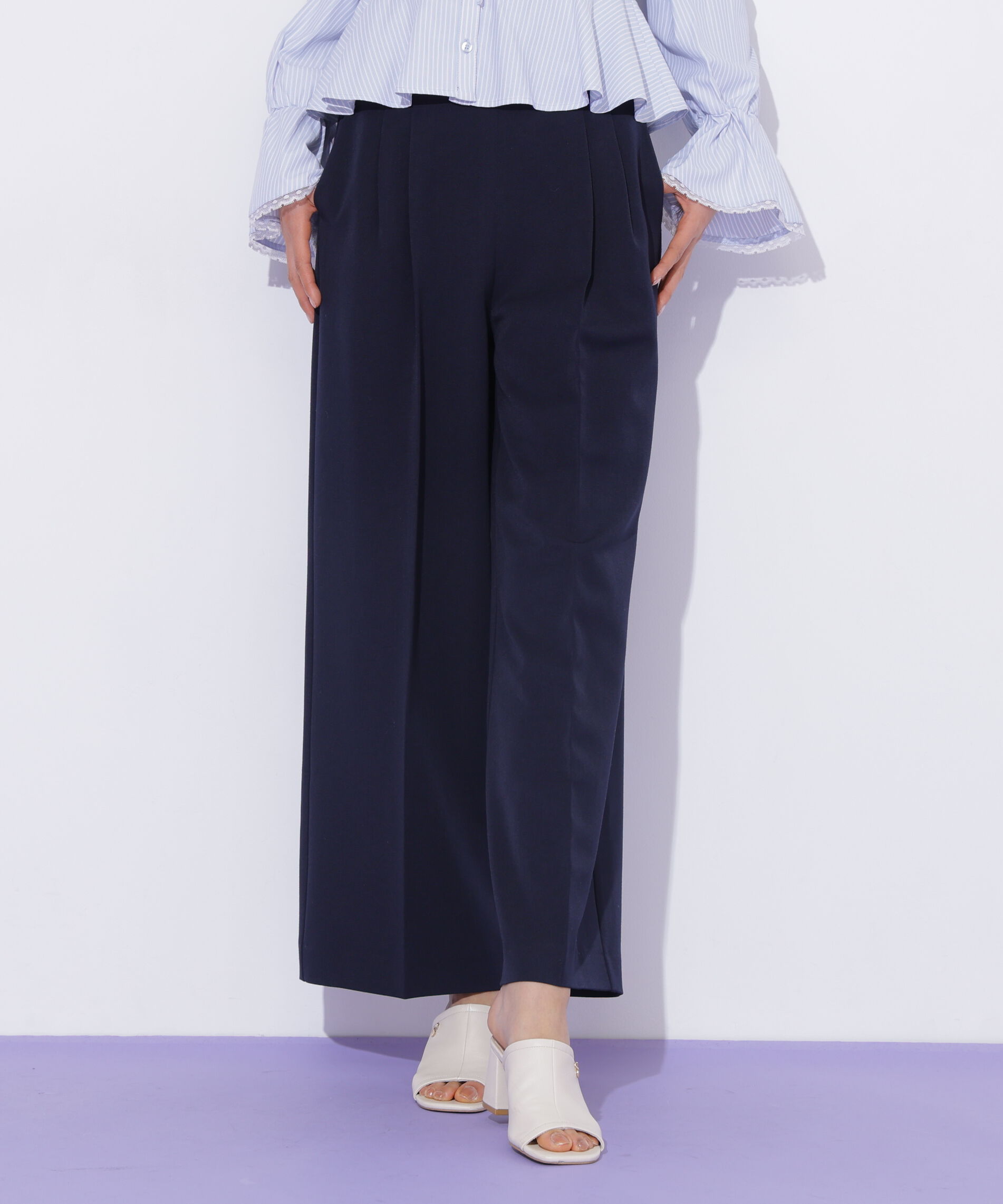  「メタル釦ストレートイージーパンツ」|その他|