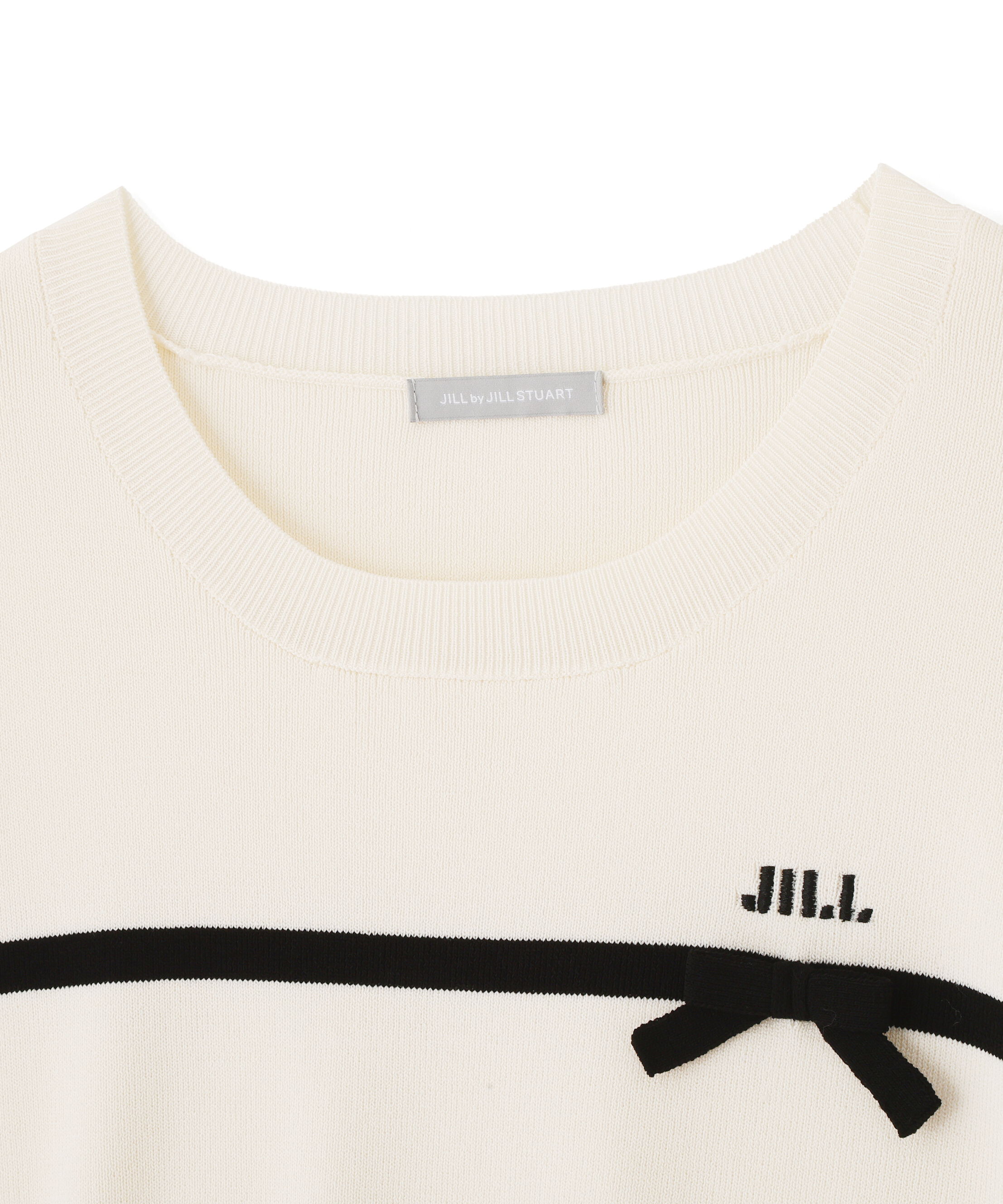  「ラインリボン半袖ニット」|ニット・セーター|