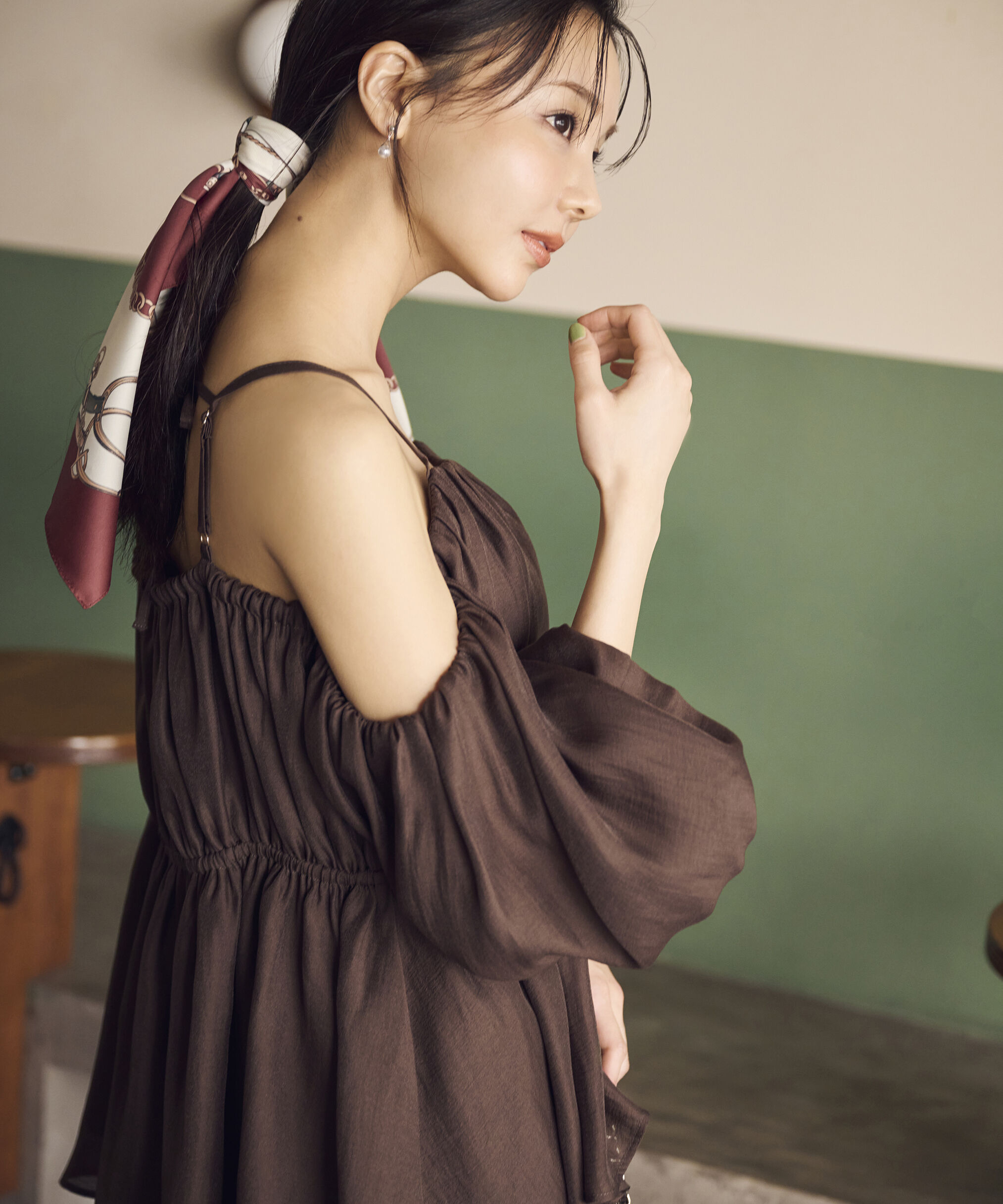 PROPORTION BODY DRESSING「シャーリングオフショルブラウス」|シャツ・ブラウス|