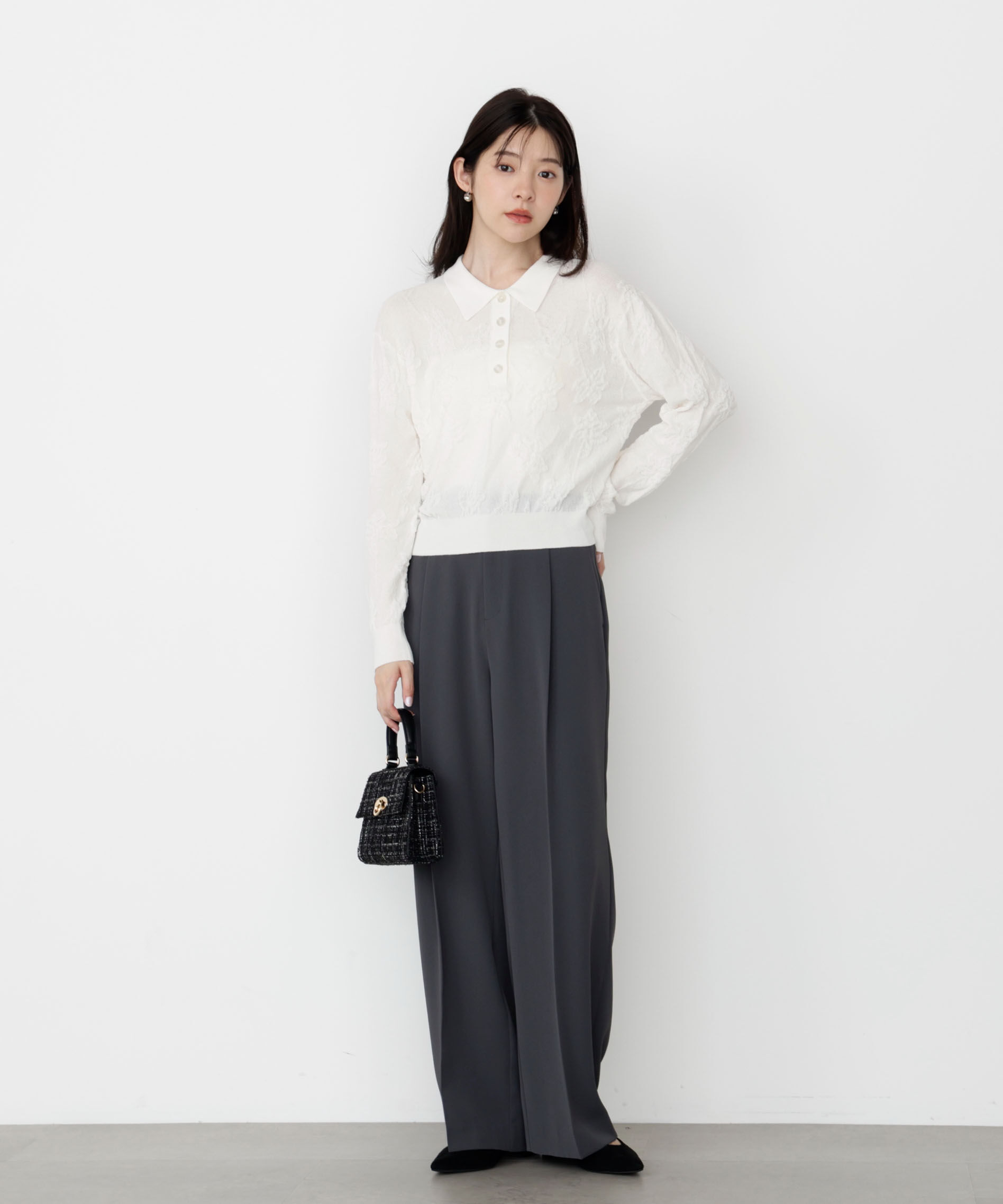 PROPORTION BODY DRESSING「＜ウォッシャブル＞シーズンレスタックパンツ 25AW」|その他|チャコール2