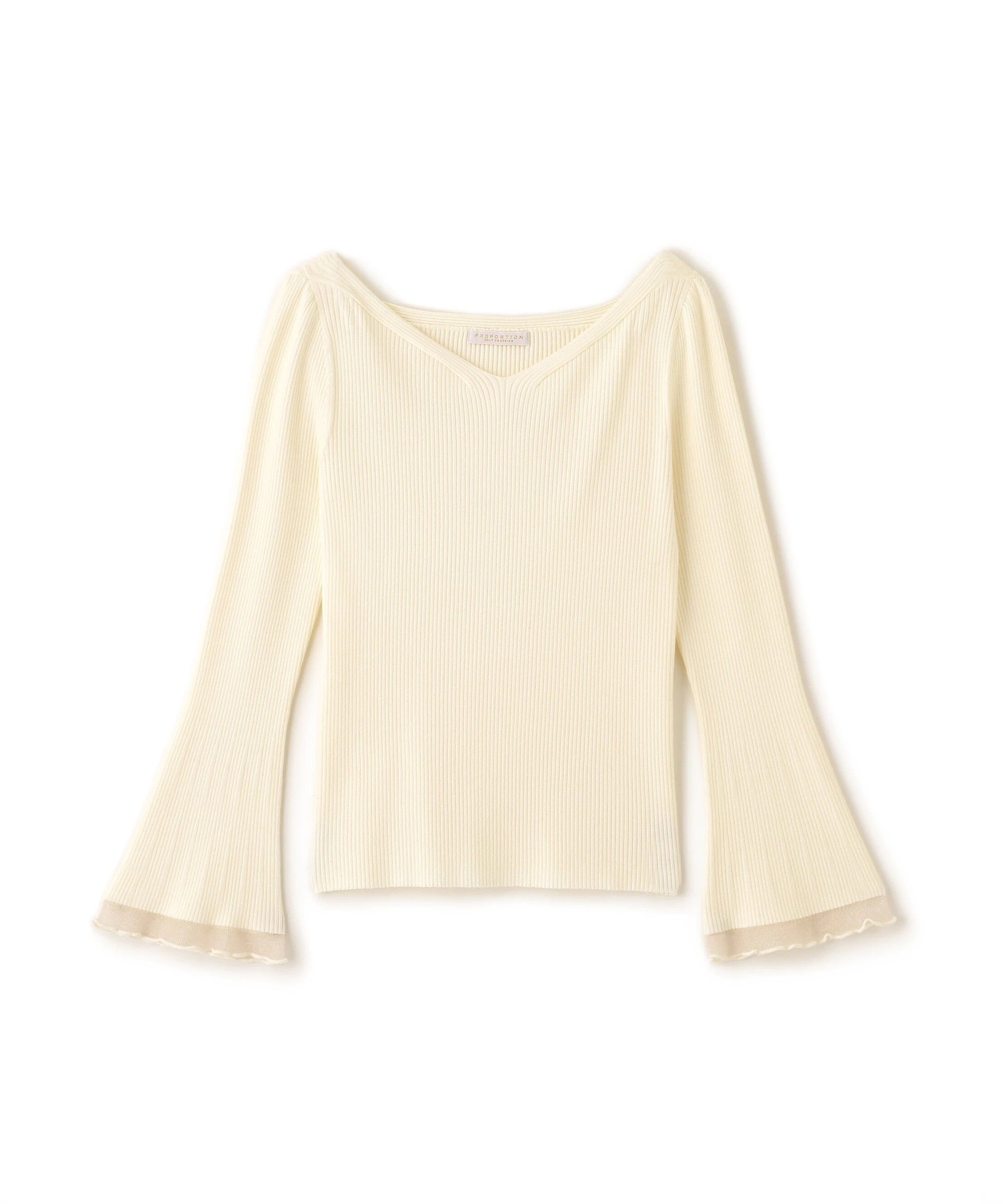 PROPORTION BODY DRESSING「＜ハンドウォッシャブル＞ハートネック部分シアースリーブニット 25AW」|ニット・セーター|