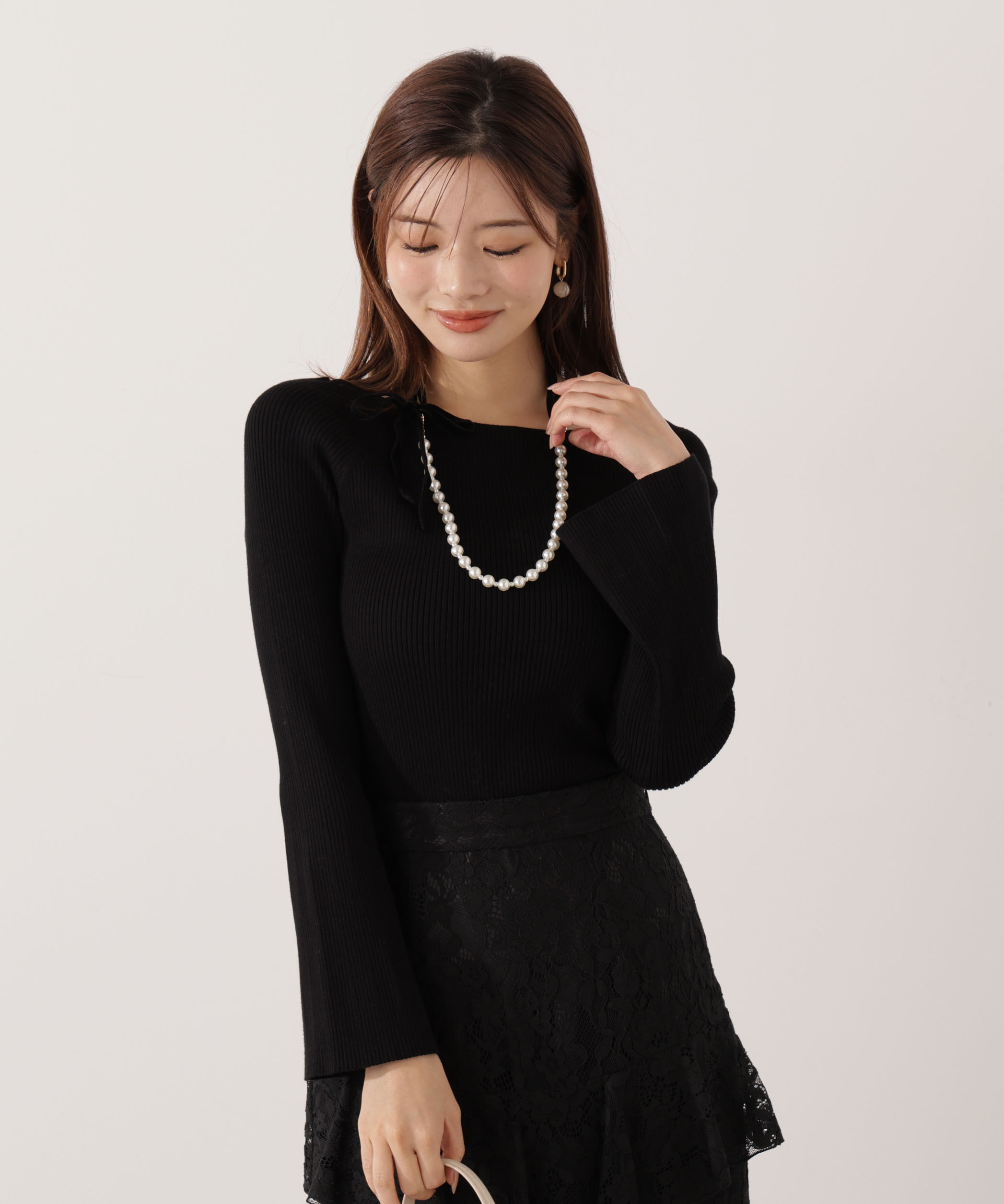 PROPORTION BODY DRESSING「＜ウォッシャブル＞フレアスリーブオフショルニット」|ニット・セーター|