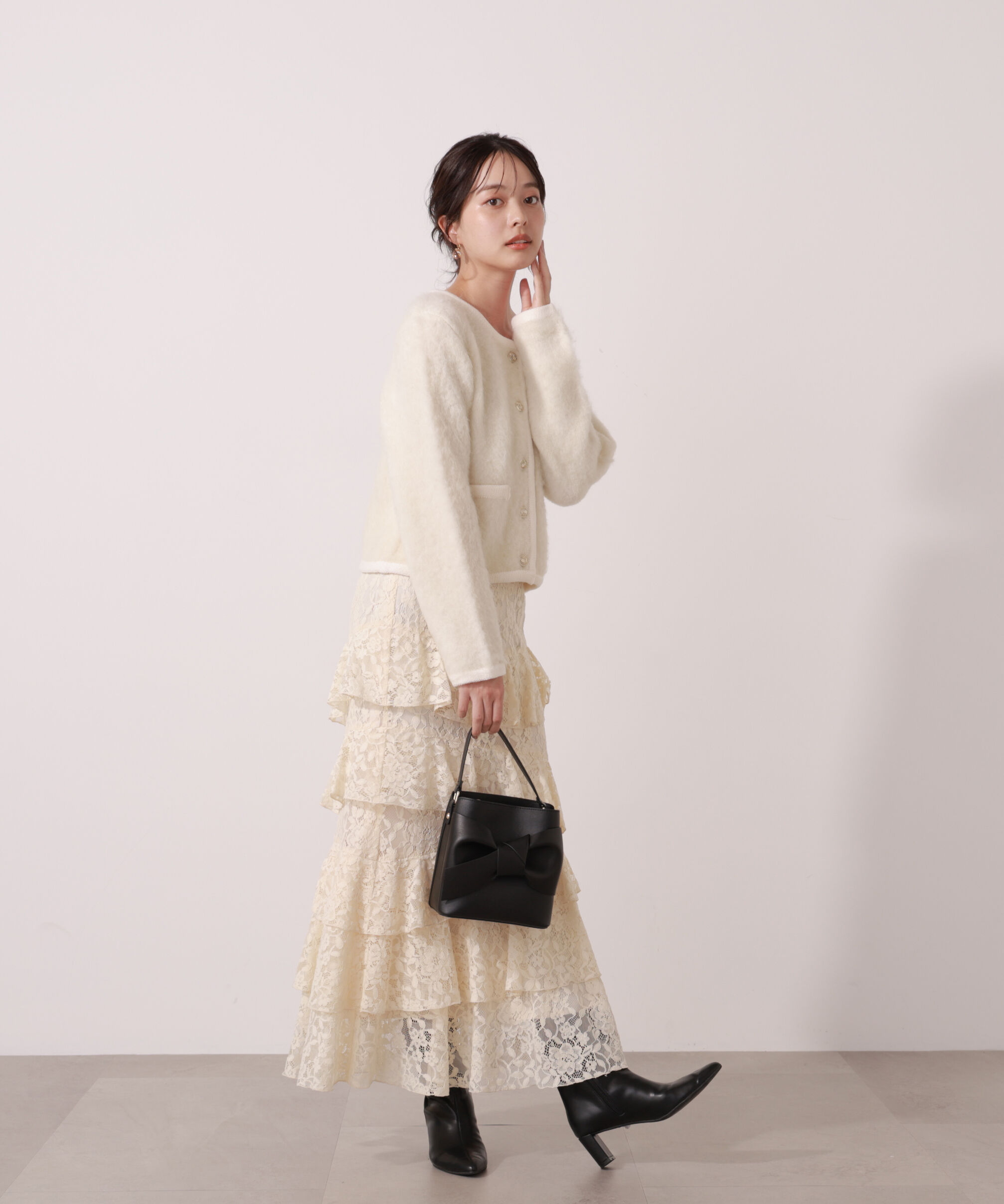 PROPORTION BODY DRESSING「シャギーニットジャケット」|カーディガン|