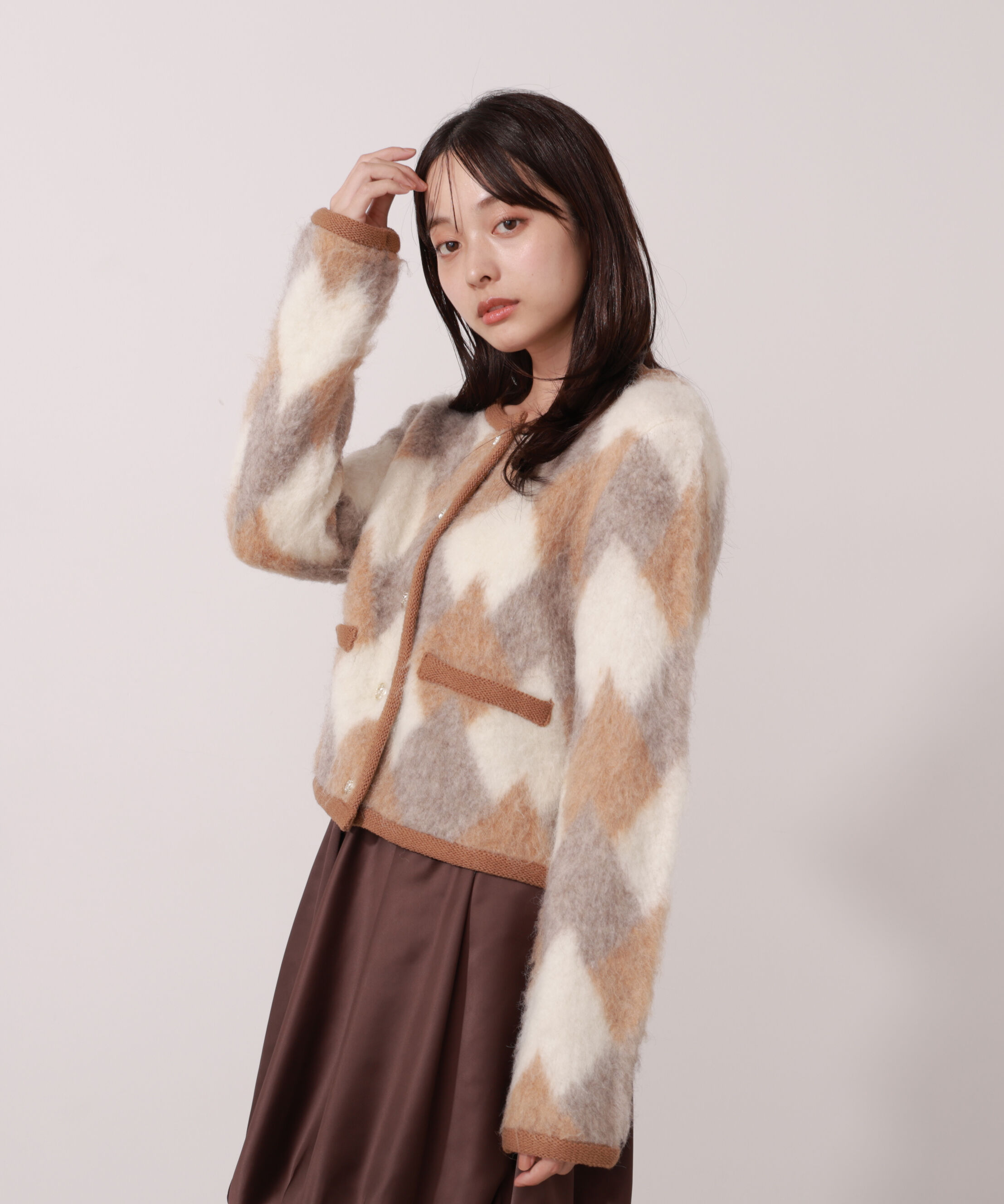 PROPORTION BODY DRESSING「シャギーニットジャケット」|カーディガン|