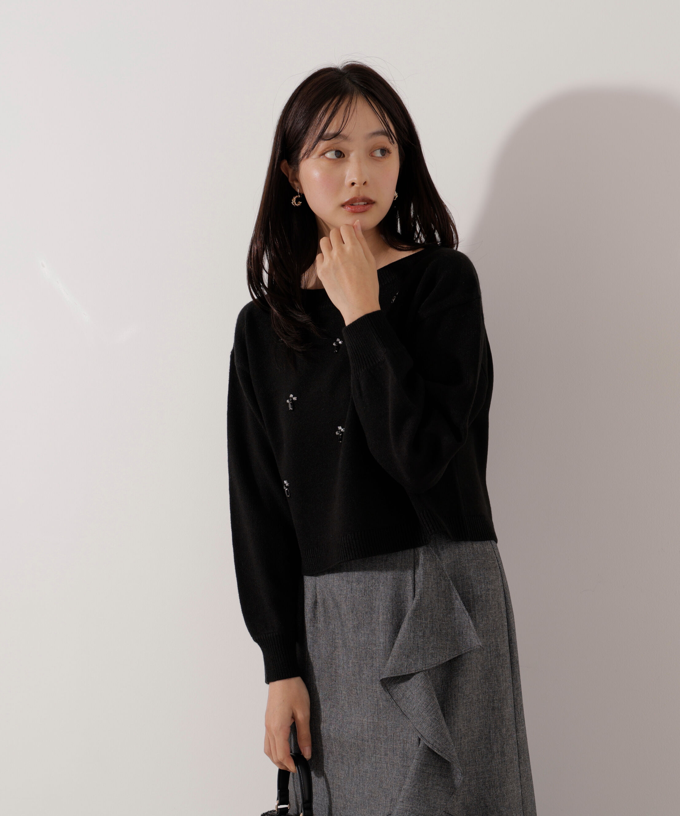 PROPORTION BODY DRESSING「ビジュー付きボックスニット」|ニット・セーター|