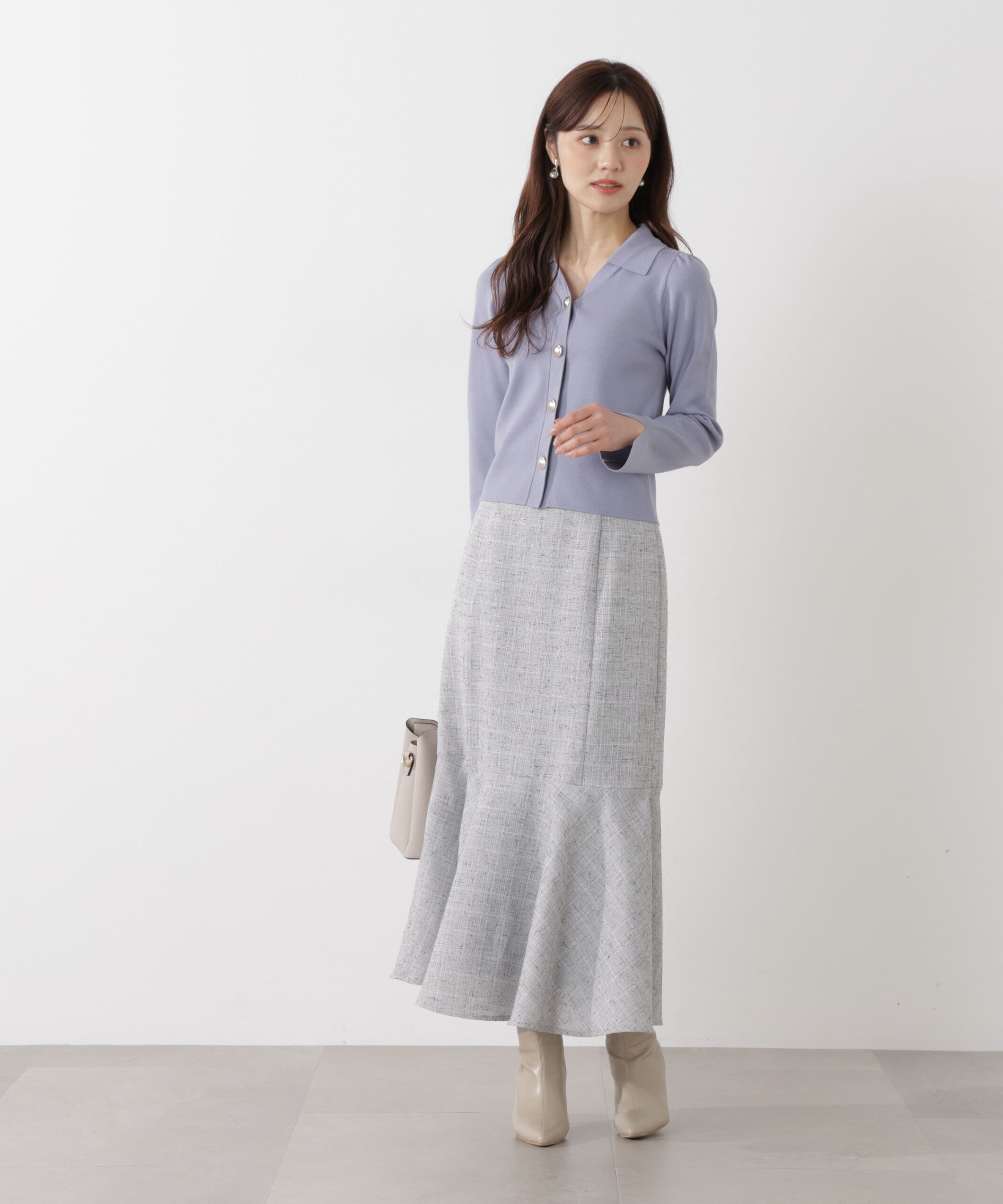 PROPORTION BODY DRESSING「＜ウォッシャブル/UV＞衿付き総針ニット」|ニット・セーター|