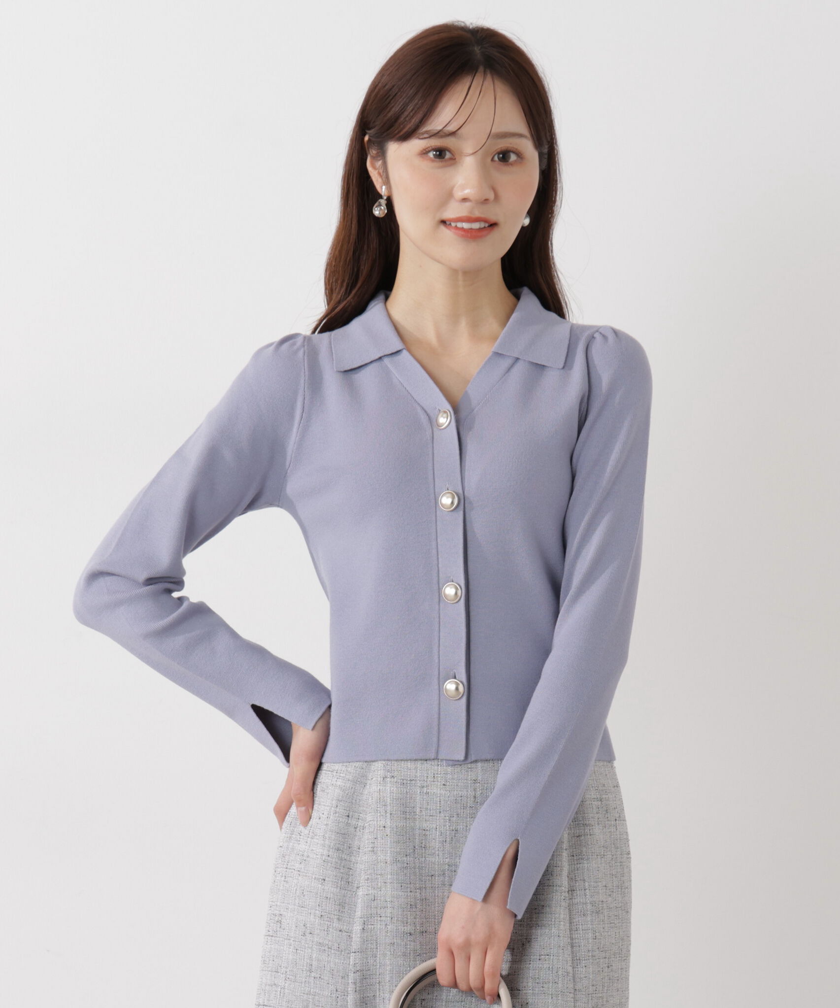 PROPORTION BODY DRESSING「＜ウォッシャブル/UV＞衿付き総針ニット」|ニット・セーター|