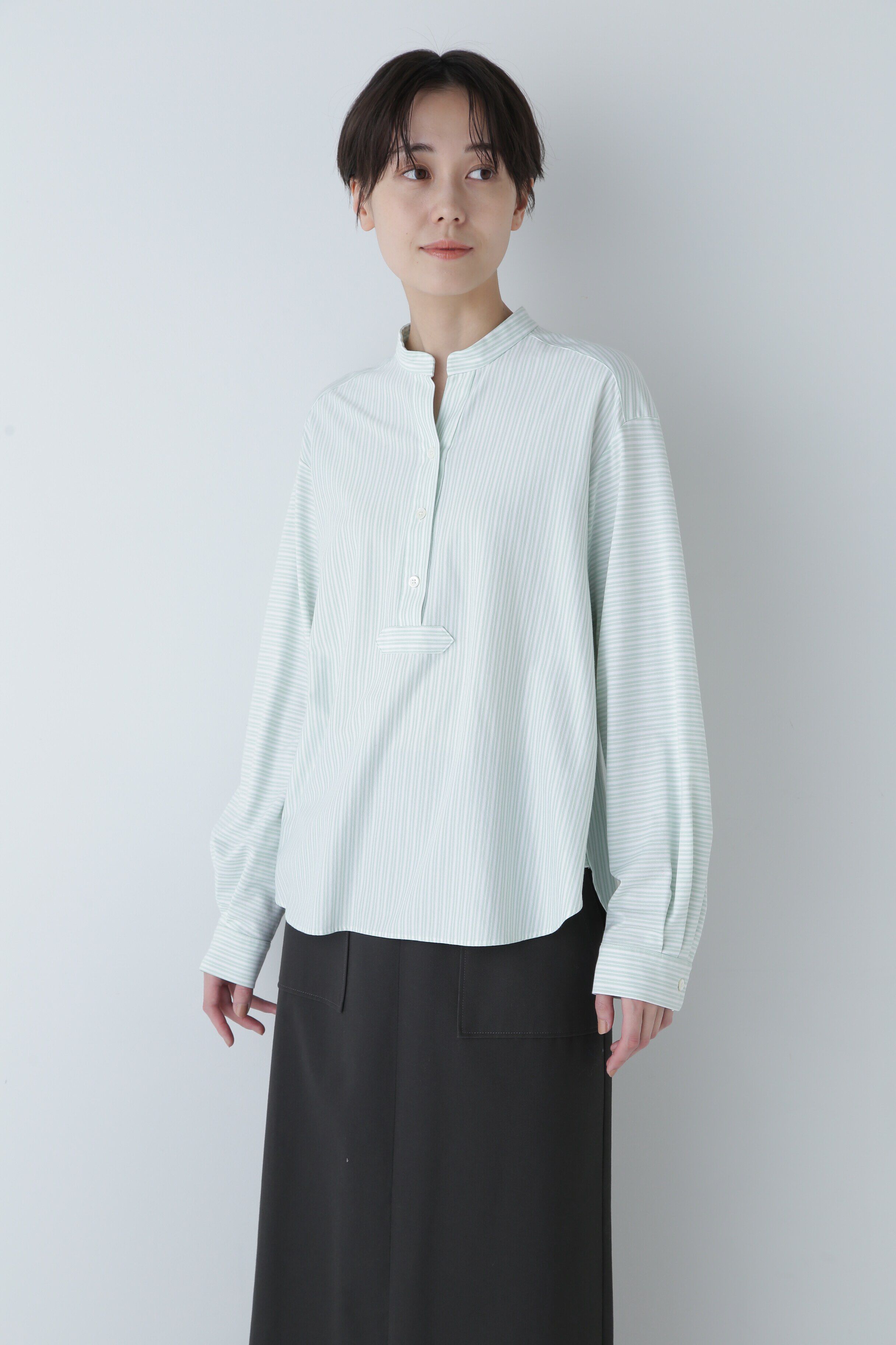  「◆鹿の子ジャージーストライププルオーバー」|Tシャツ・カットソー|