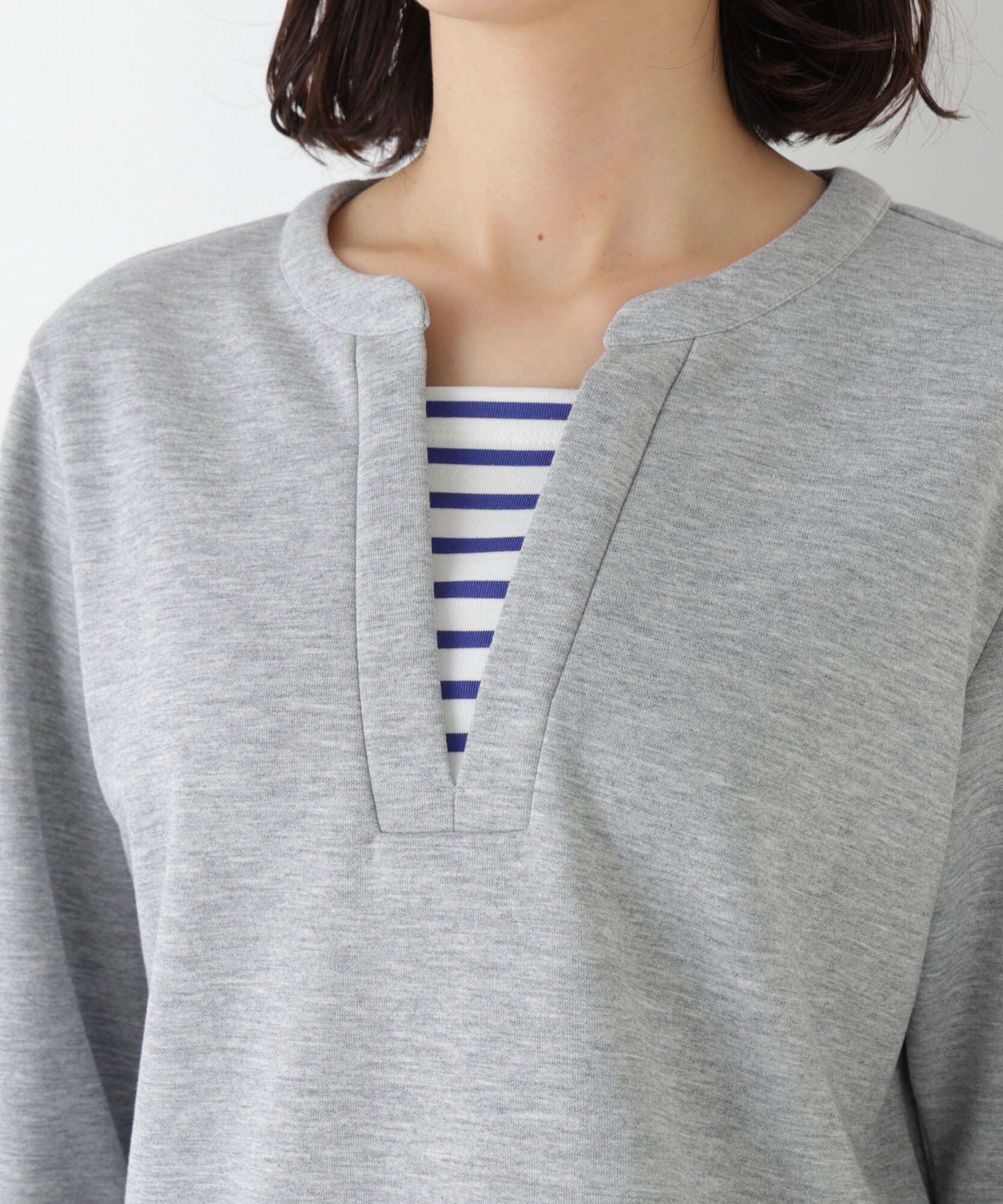  「◆ボーダー重ね着風ＰＯ」|Tシャツ・カットソー|