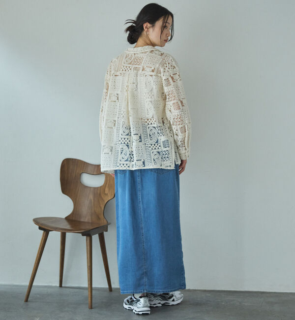 Doux archives「パッチワークレース開襟シャツ」|シャツ・ブラウス|