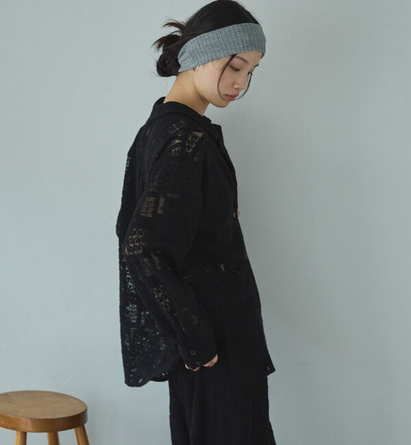 Doux archives「パッチワークレース開襟シャツ」|シャツ・ブラウス|