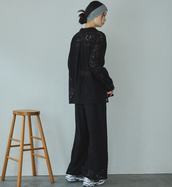 Doux archives「パッチワークレース開襟シャツ」|シャツ・ブラウス|